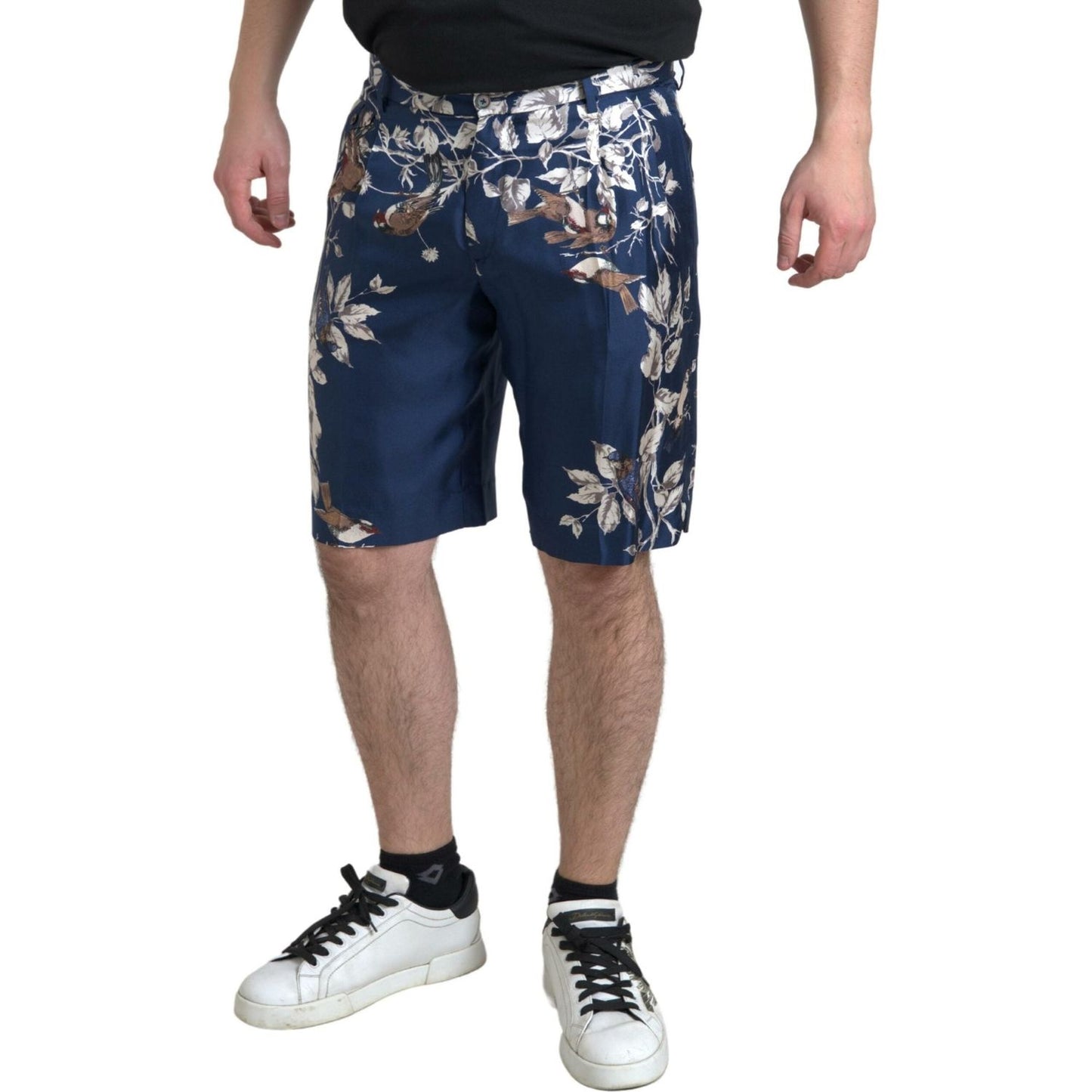 Dolce & Gabbana Silken Floral Bermuda Shorts in Blue Dolce & Gabbana Dark Slate Gray