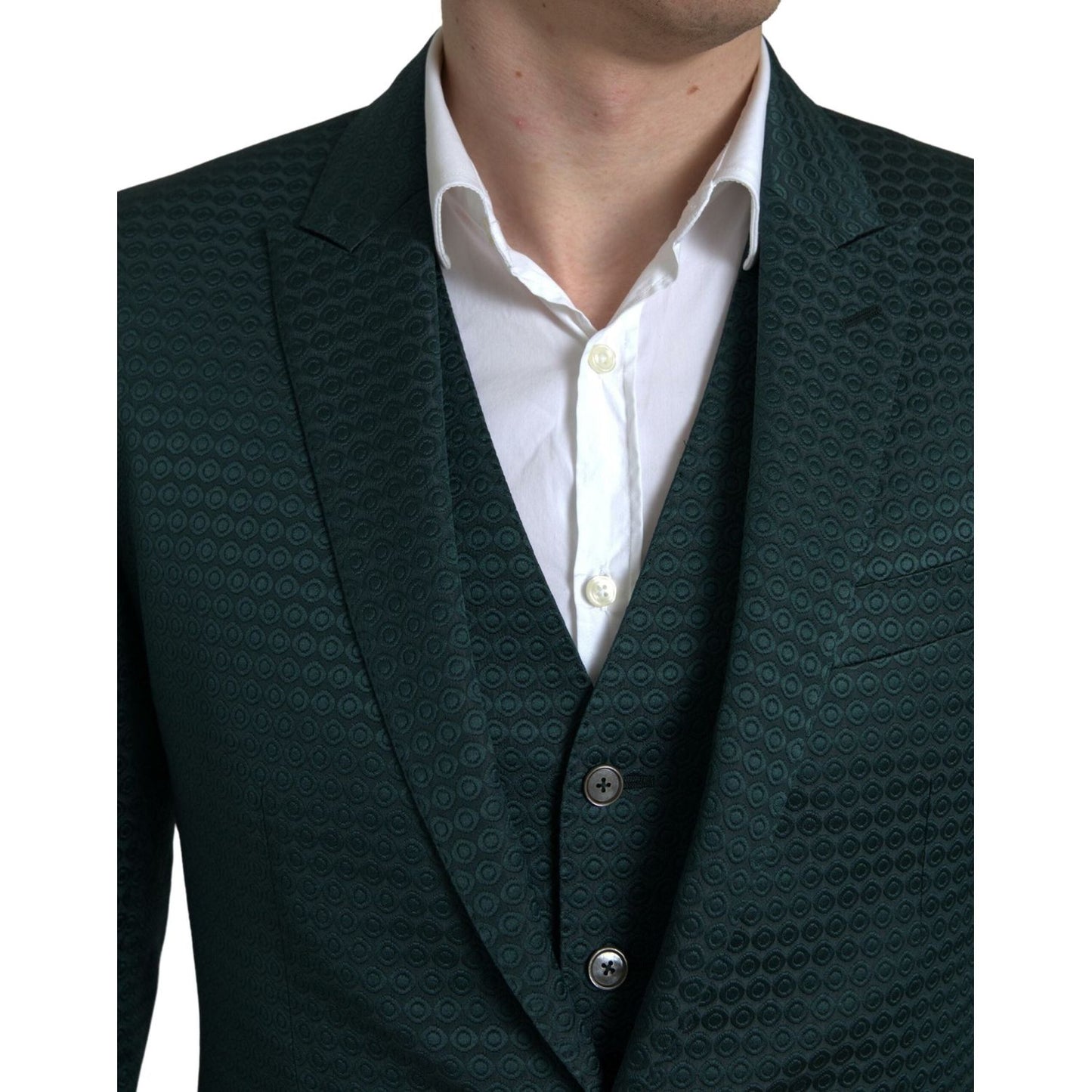 Dolce & Gabbana Emerald Elegance Slim Fit 3-Piece Suit Dolce & Gabbana Dark Slate Gray