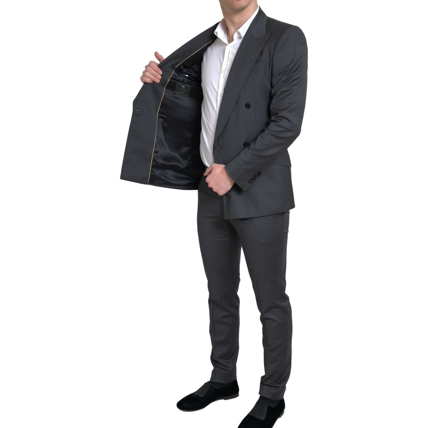 Dolce & Gabbana Sleek Grey Slim Fit Double Breasted Suit Dolce & Gabbana Dark Slate Gray