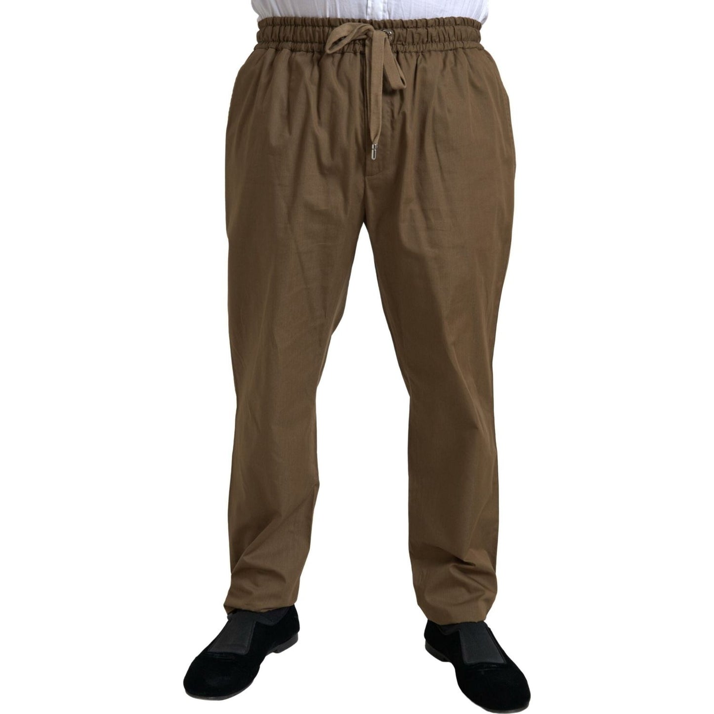 Dolce & Gabbana Elegant Brown Silk Blend Taormina Suit Dolce & Gabbana Dark Olive Green