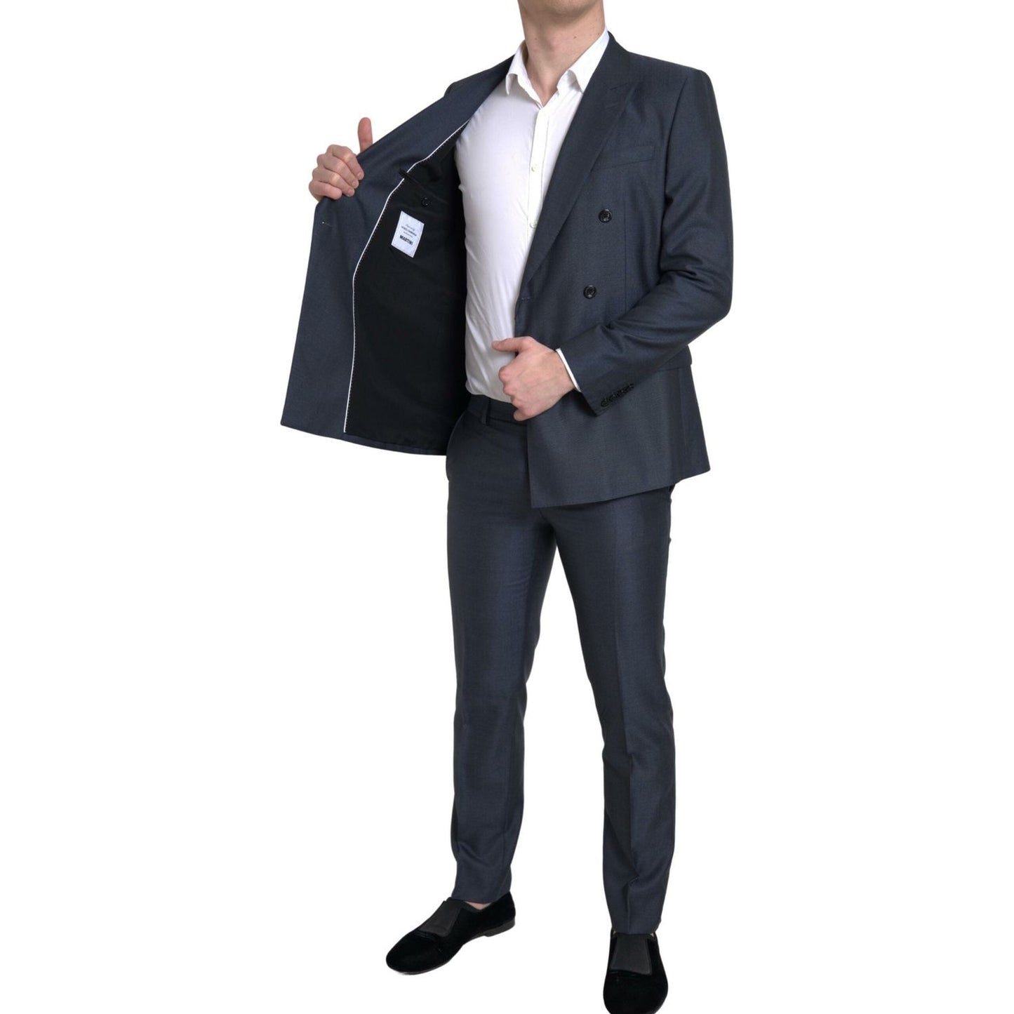 Dolce & Gabbana Elegant Blue Silk Blend Martini Suit Dolce & Gabbana Dark Slate Gray