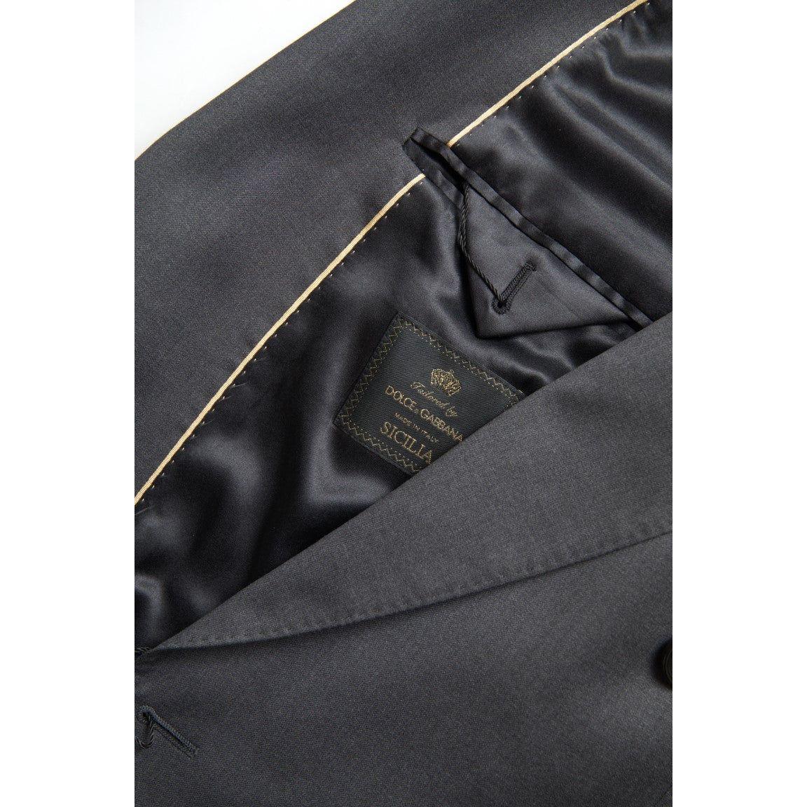 Dolce & Gabbana Sleek Grey Slim Fit Double Breasted Suit Dolce & Gabbana Dark Slate Gray