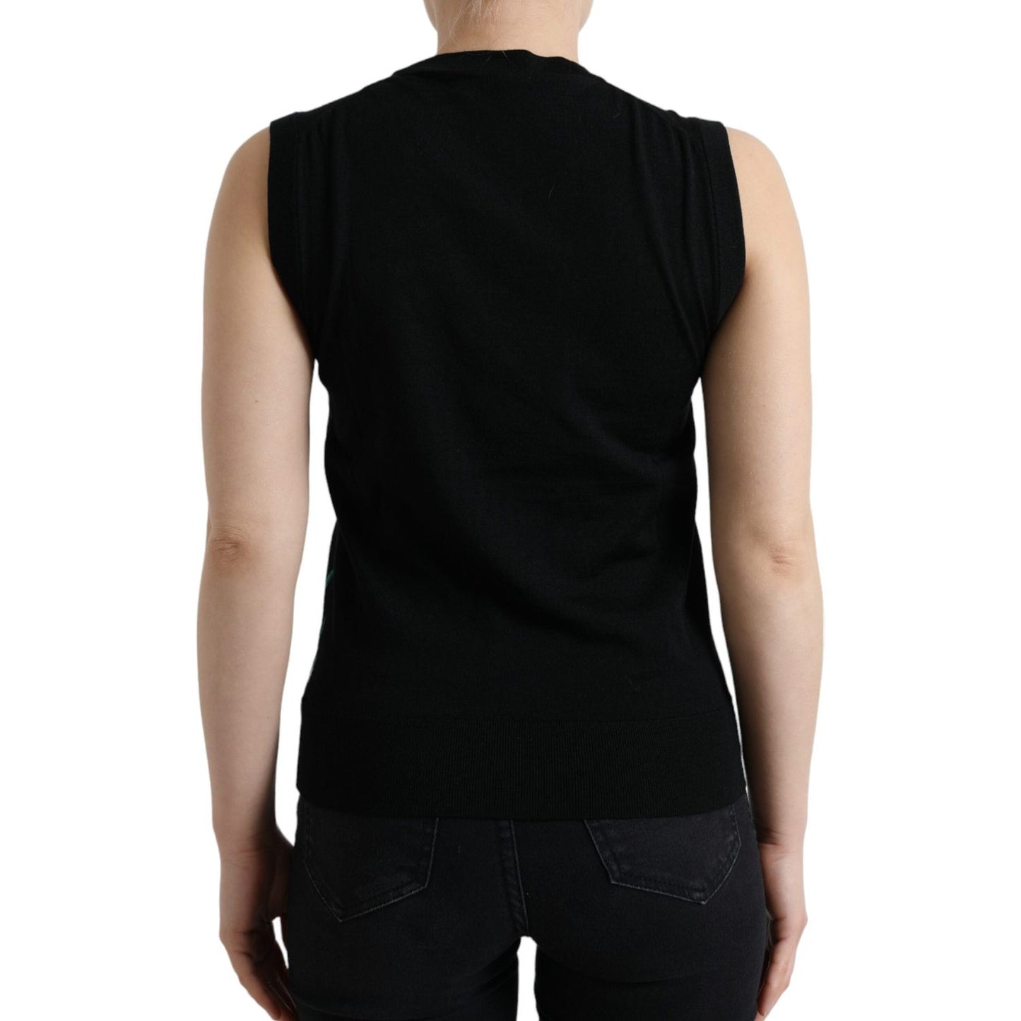 Dolce & Gabbana Elegant Crew Neck Wool Silk Tank with Bird Embroidery Dolce & Gabbana Rosy Brown