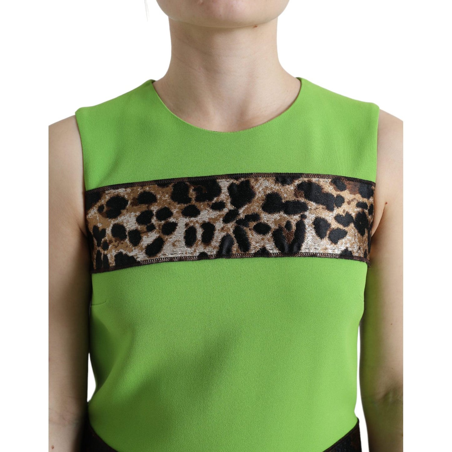 Dolce & Gabbana Chic Apple Green Shift Dress Dolce & Gabbana Olive Drab