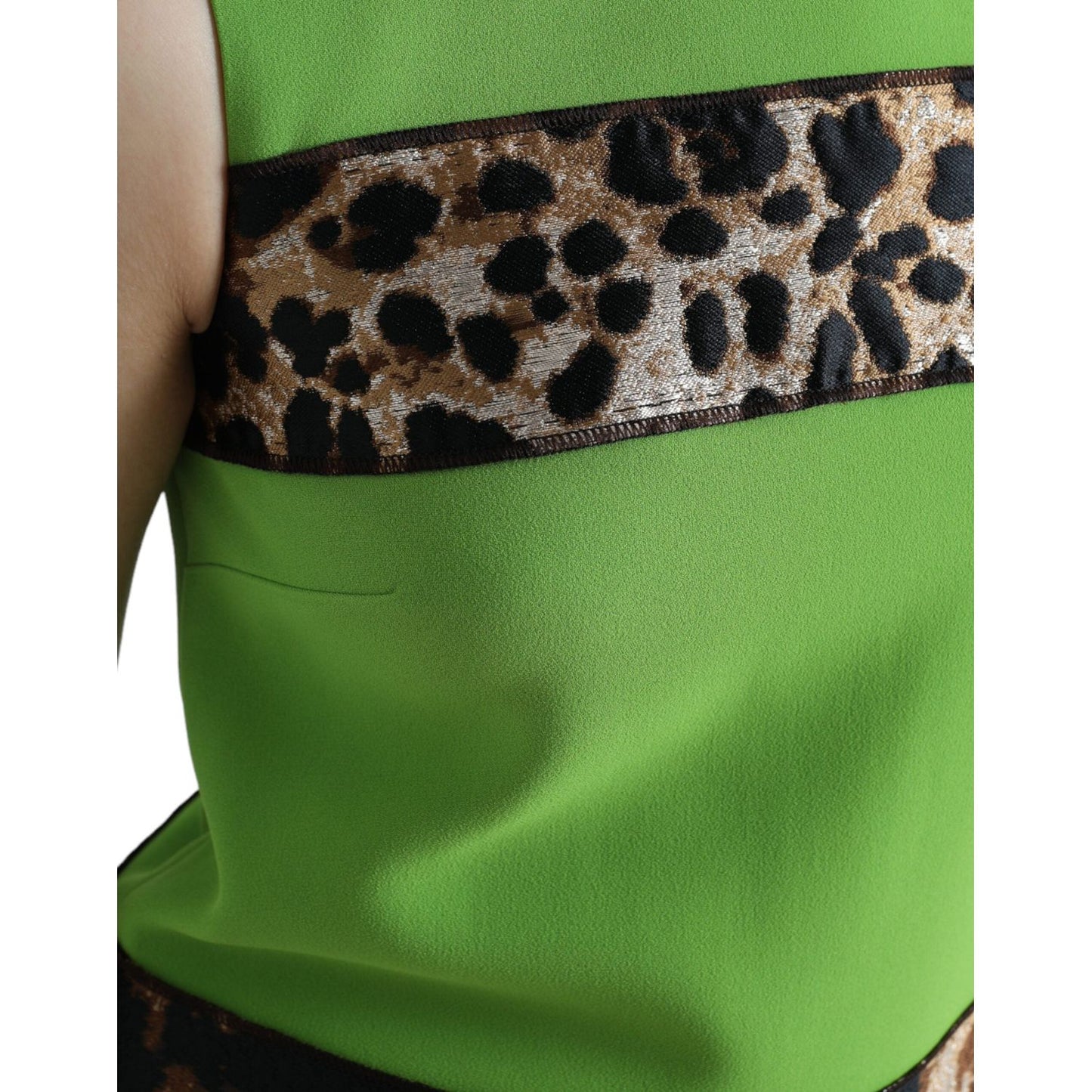 Dolce & Gabbana Chic Apple Green Shift Dress Dolce & Gabbana Dark Olive Green