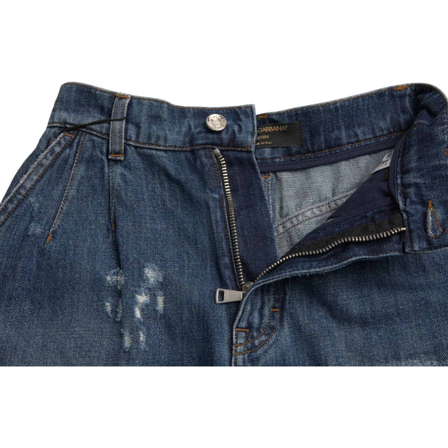 Dolce & Gabbana Chic High Waist Denim Hot Pants Shorts Dolce & Gabbana Dark Slate Gray