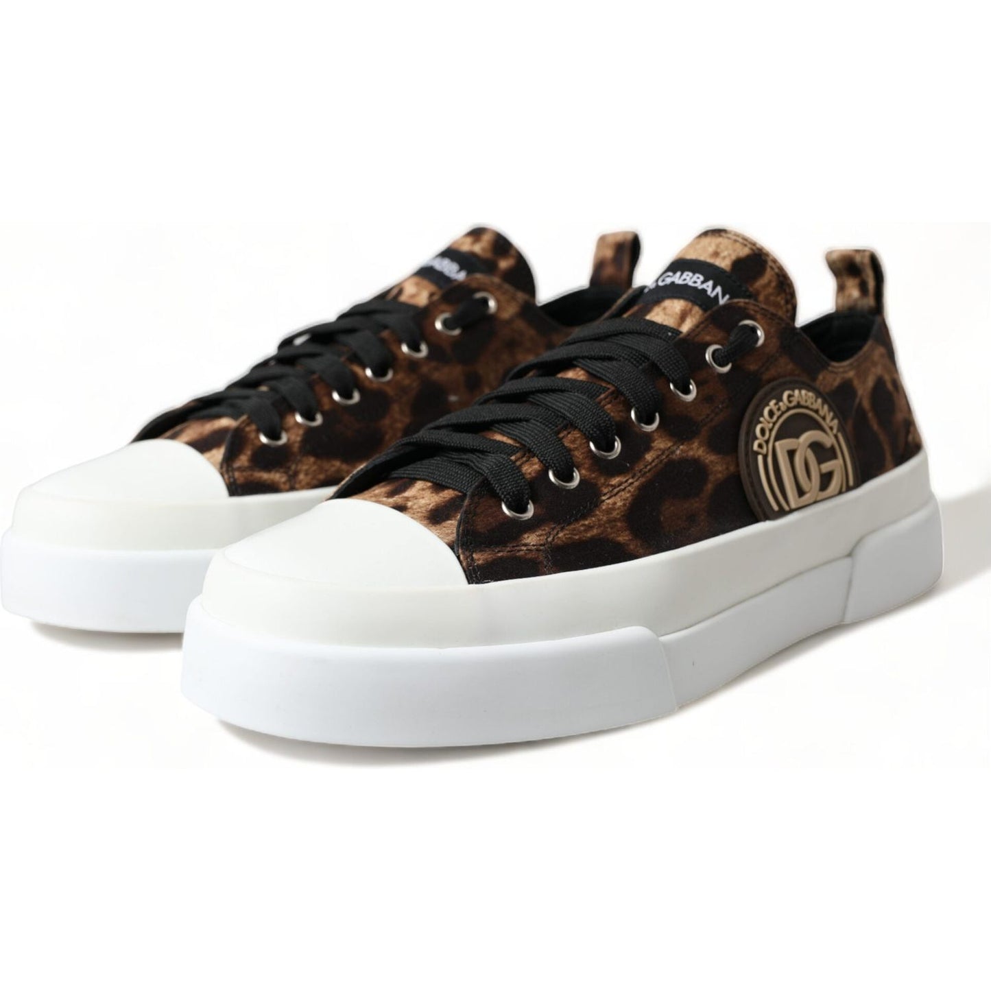 Dolce & Gabbana Elegant Leopard Print Casual Sneakers Dolce & Gabbana Black