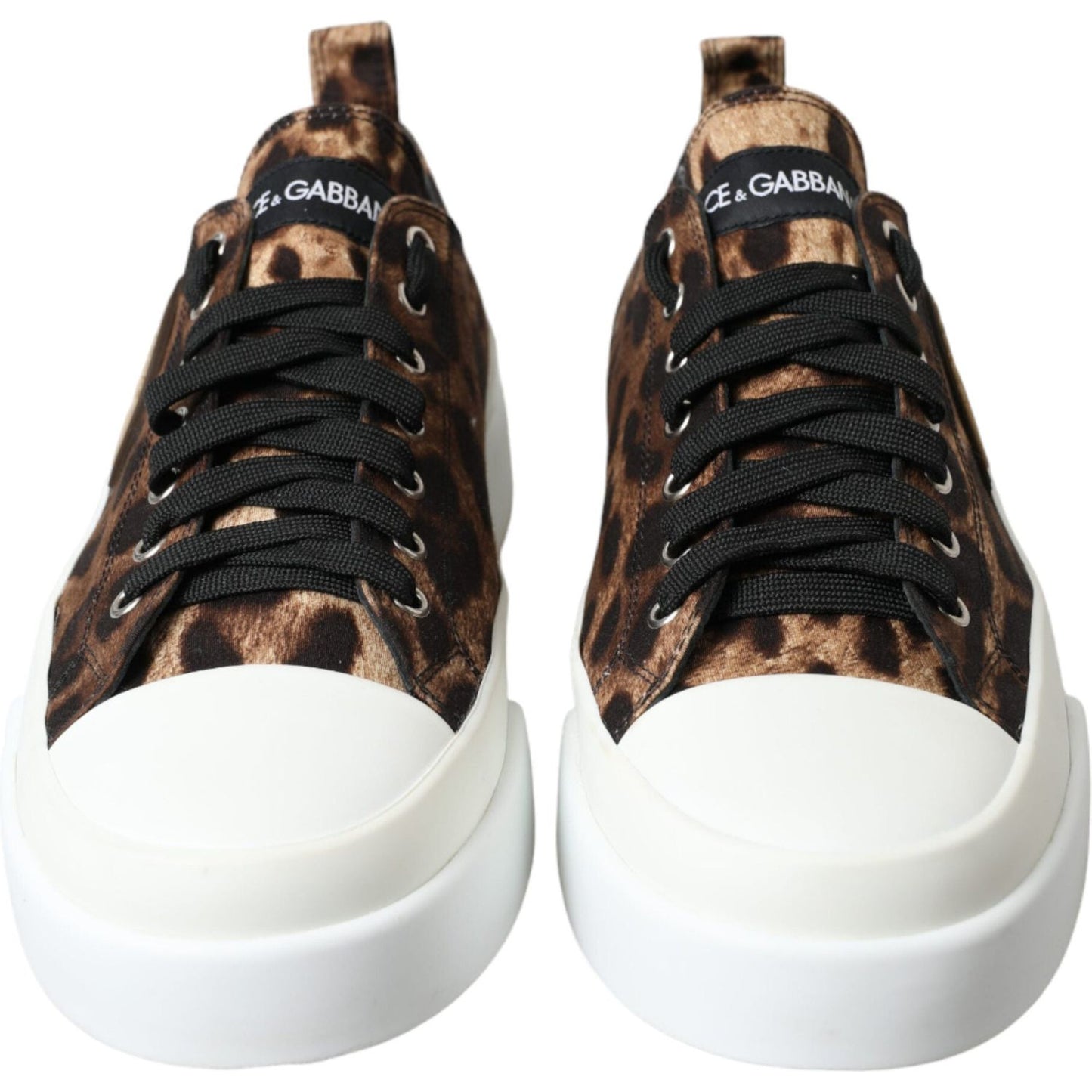 Dolce & Gabbana Elegant Leopard Print Casual Sneakers Dolce & Gabbana Light Gray