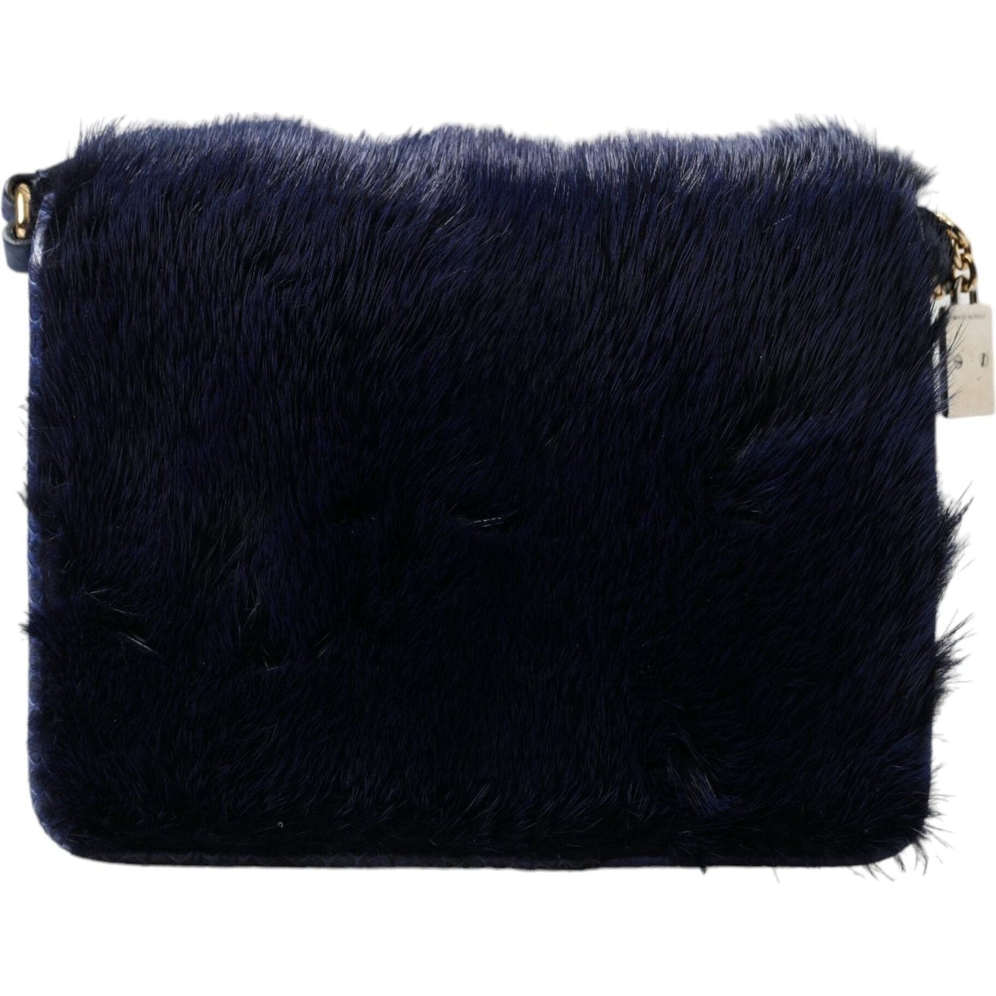 Dolce & Gabbana Exquisite Blue Mink Fur Shoulder Bag Dolce & Gabbana Black