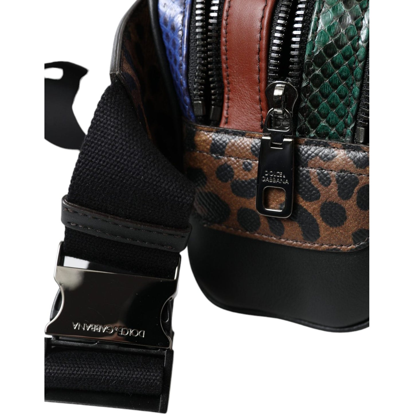 Dolce & Gabbana Exotic Leather Leopard Belt Bag Dolce & Gabbana Black