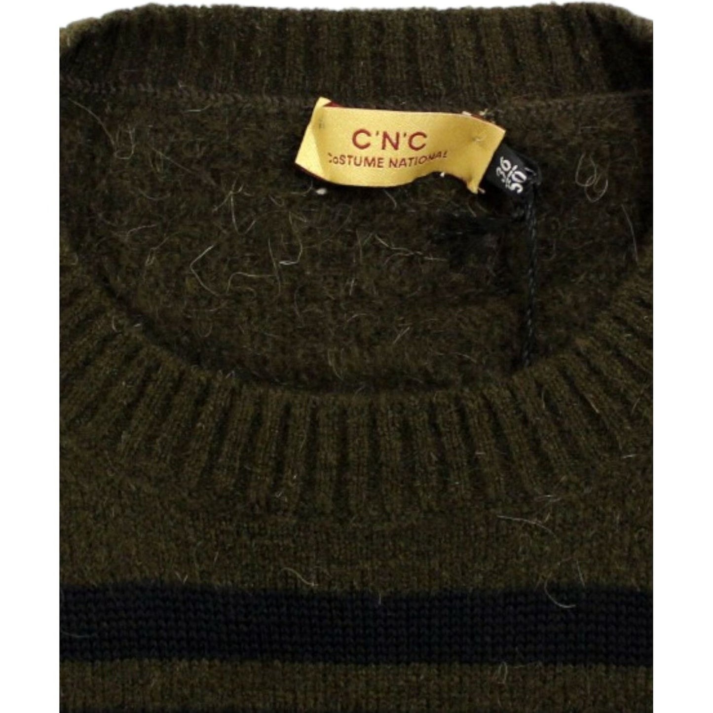 Costume National Elegant Crewneck Striped Sweater Pullover Costume National Black