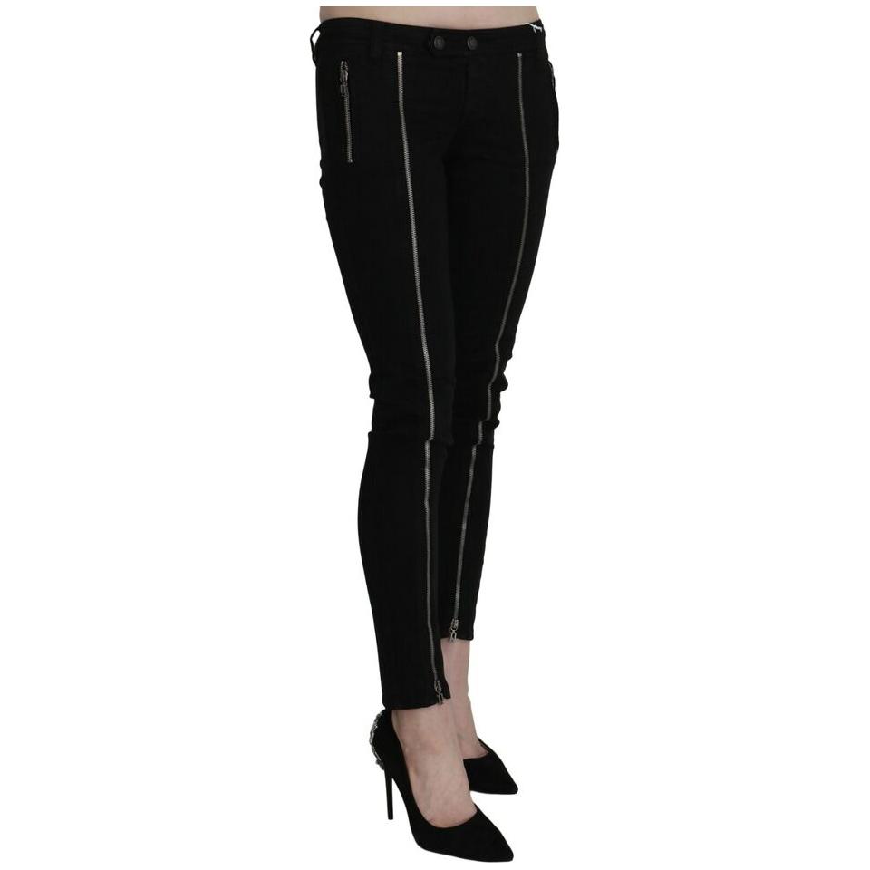 Dolce & Gabbana Chic Black Low Waist Slim Fit Skinny Jeans Dolce & Gabbana Dark Gray