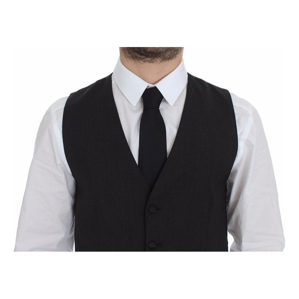Dolce & Gabbana Classic Gray Wool Blend Dress Vest Dolce & Gabbana Black