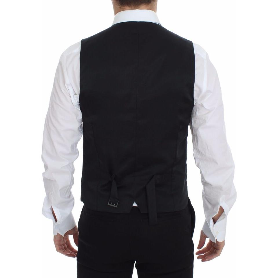 Dolce & Gabbana Classic Gray Wool Blend Dress Vest Dolce & Gabbana Black