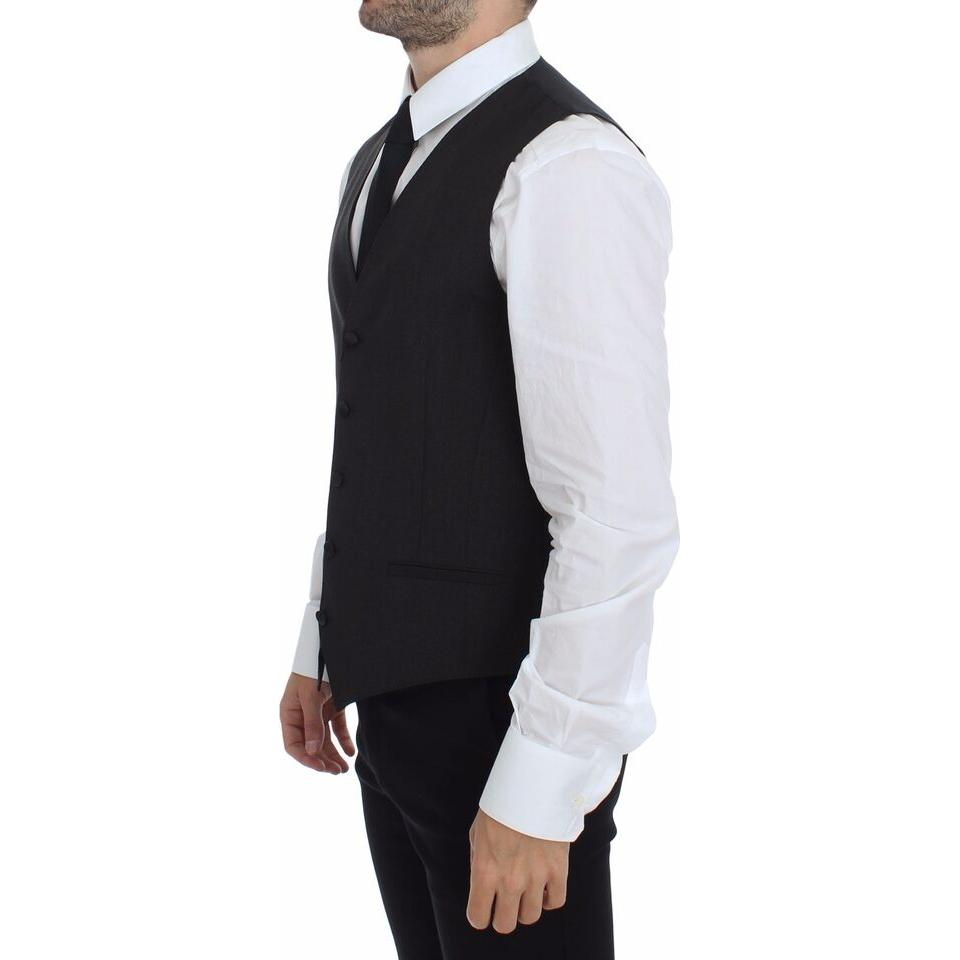 Dolce & Gabbana Classic Gray Wool Blend Dress Vest Dolce & Gabbana Light Gray