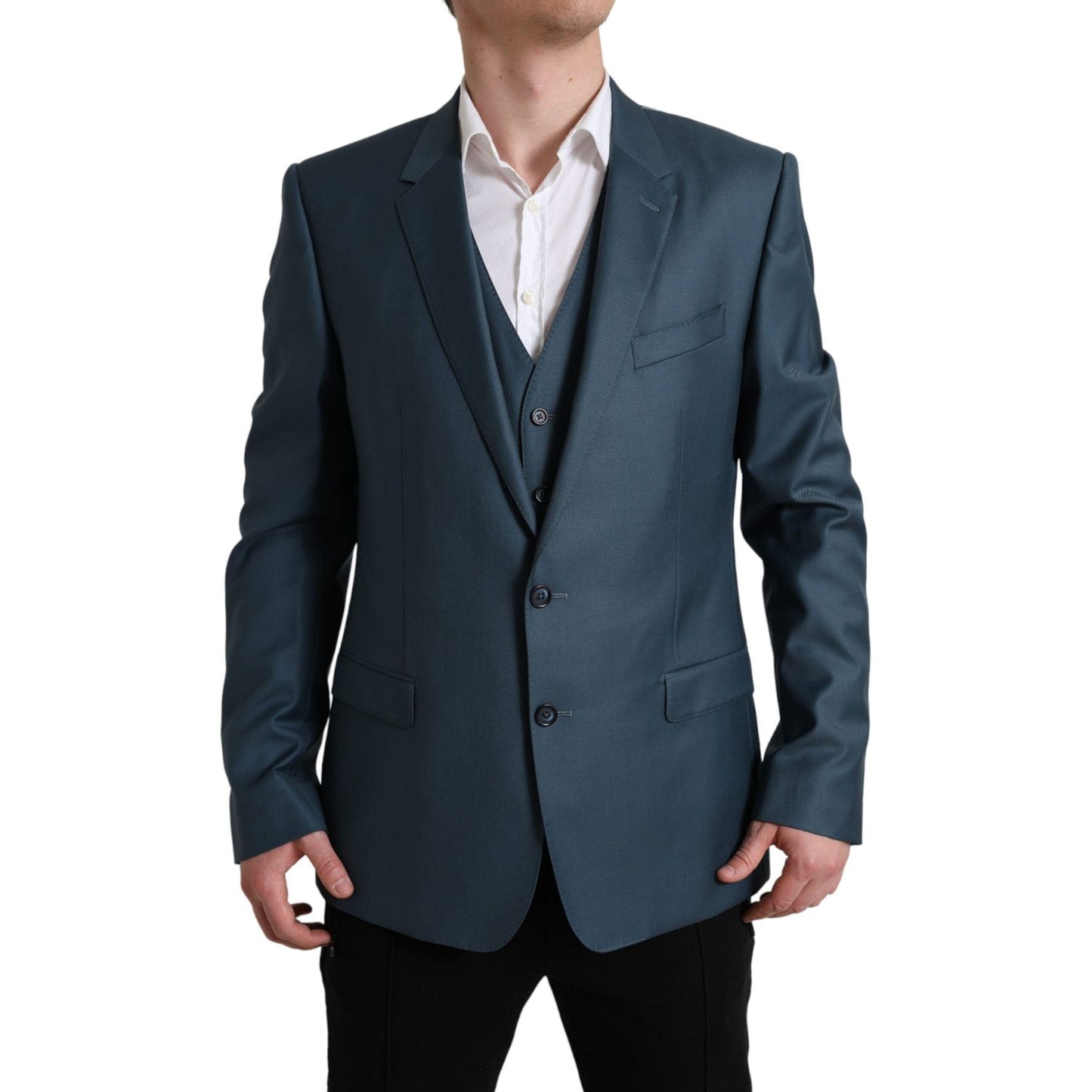 Dolce & Gabbana Elegant Green Martini Two-Piece Wool Suit Dolce & Gabbana Dark Slate Gray