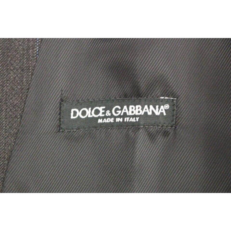 Dolce & Gabbana Elegant Striped Gray Dress Vest Dolce & Gabbana Dim Gray