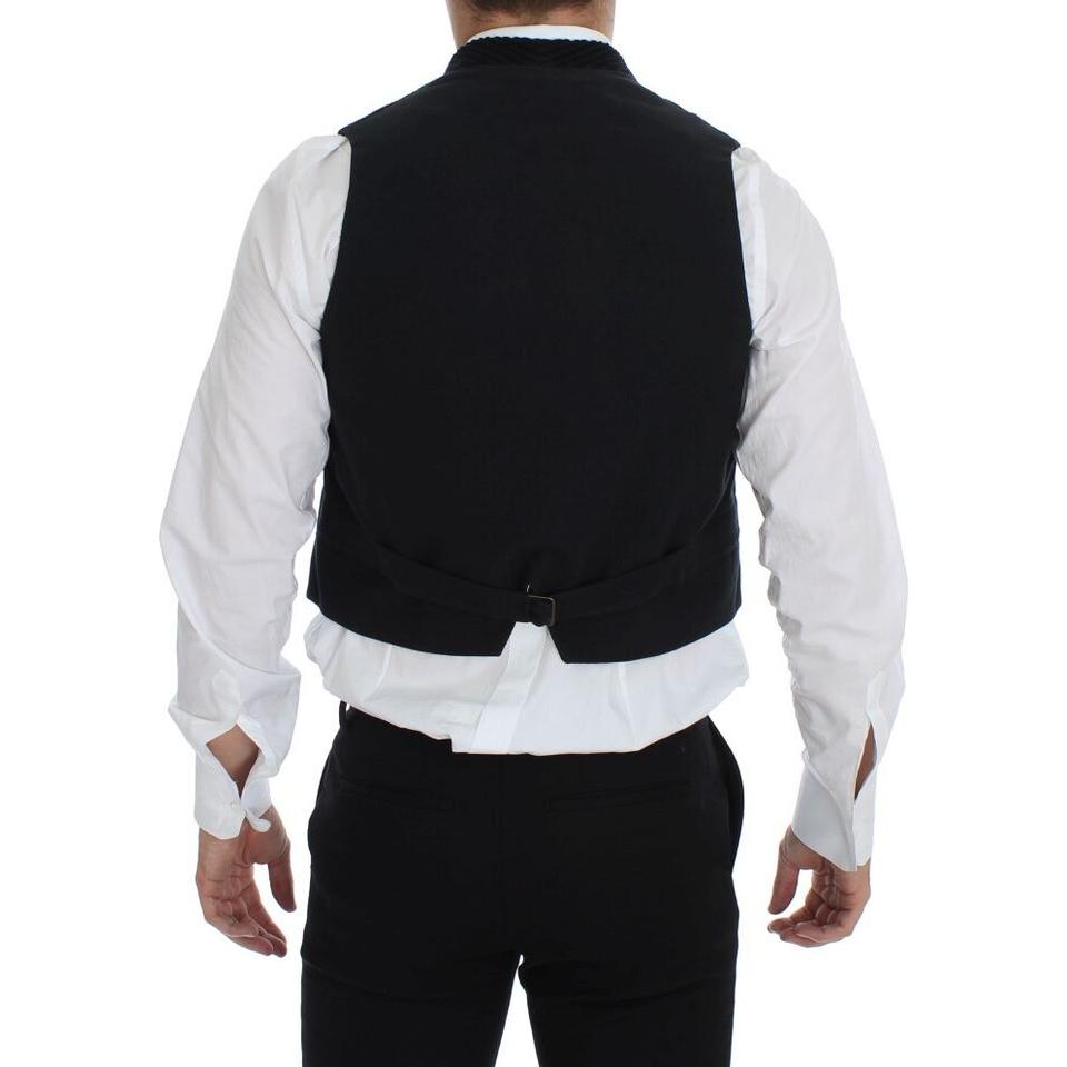 Dolce & Gabbana Elegant Black Manchester Dress Vest Dolce & Gabbana Black
