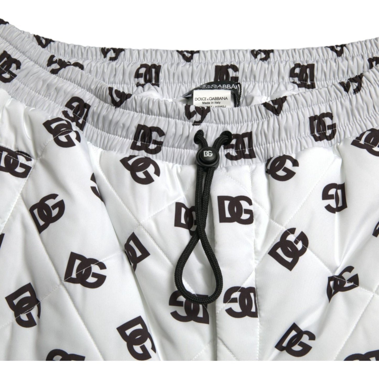 Dolce & Gabbana Chic White Jogger Pants with Iconic DG Print Dolce & Gabbana Light Gray