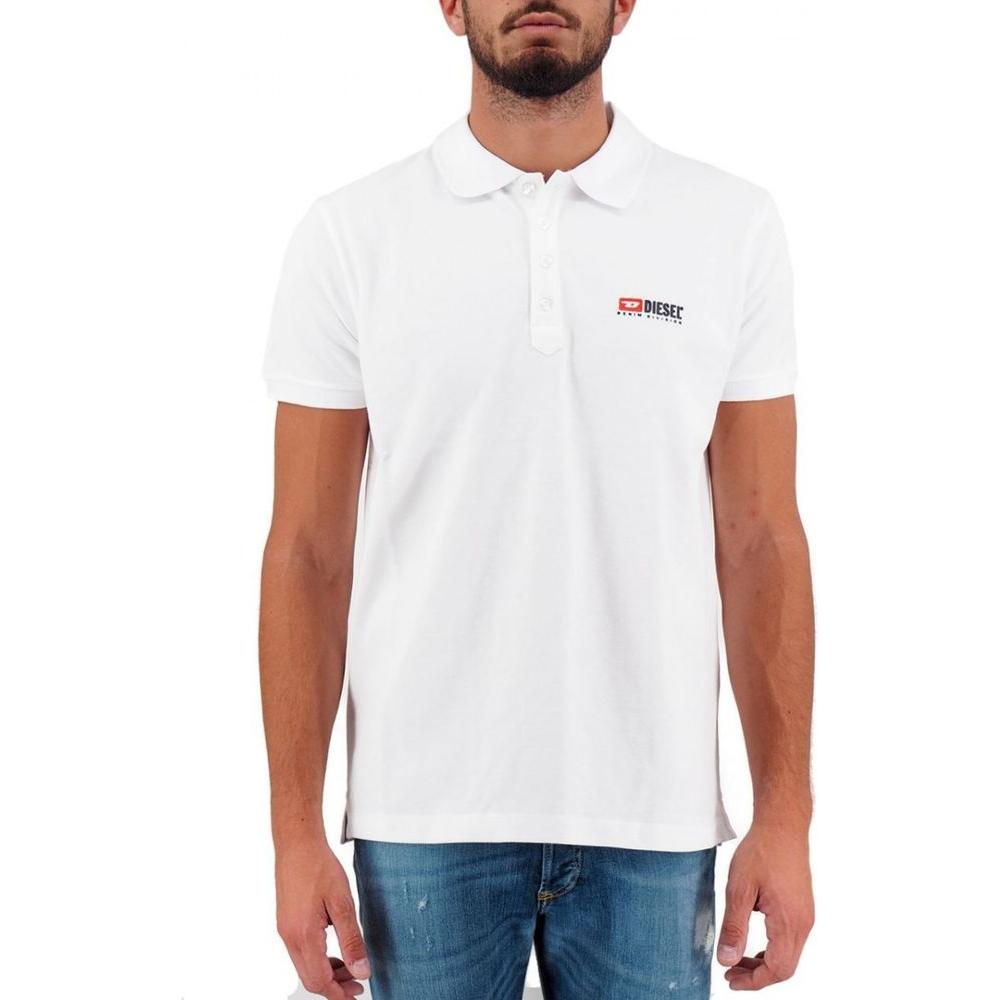 Diesel Elegant White Cotton Polo Shirt with Contrasting Logo Diesel Lavender