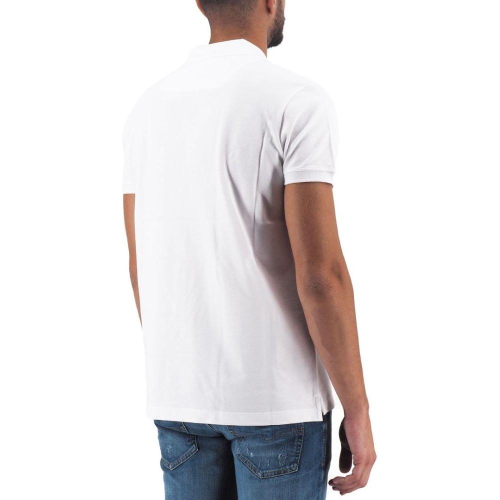 Diesel Elegant White Cotton Polo Shirt with Contrasting Logo Diesel Dark Slate Gray