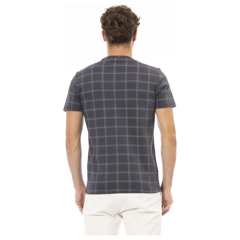 Baldinini Trend Gray Cotton Men T-Shirt Baldinini Trend Dark Slate Gray