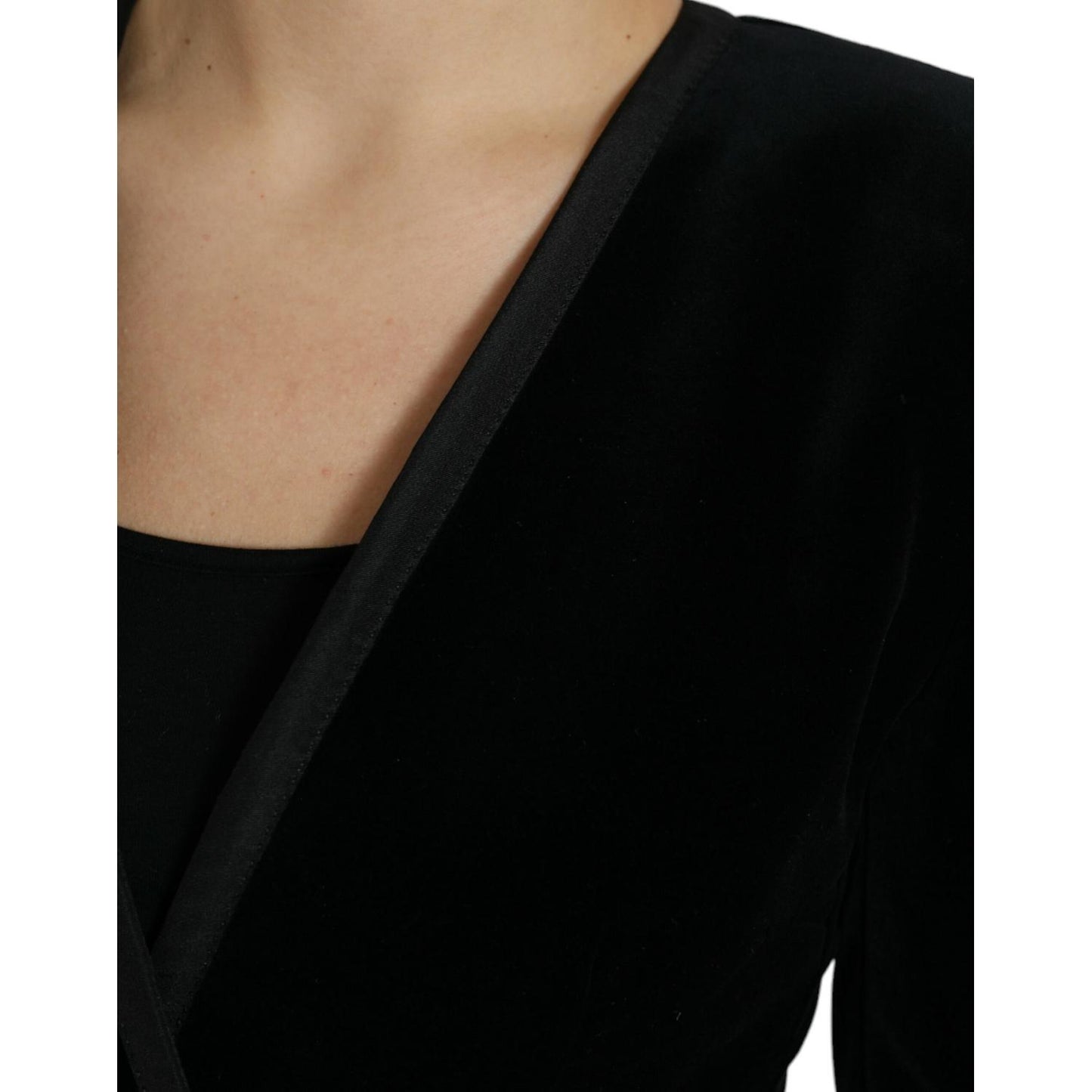 Dolce & Gabbana Elegant Double Breasted Cotton-Silk Blazer Dolce & Gabbana Black