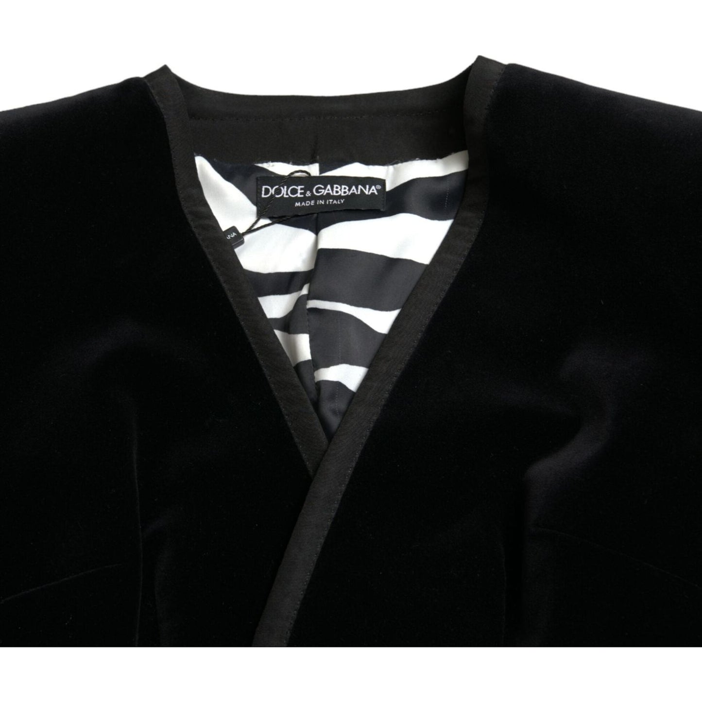 Dolce & Gabbana Elegant Double Breasted Cotton-Silk Blazer Dolce & Gabbana Black