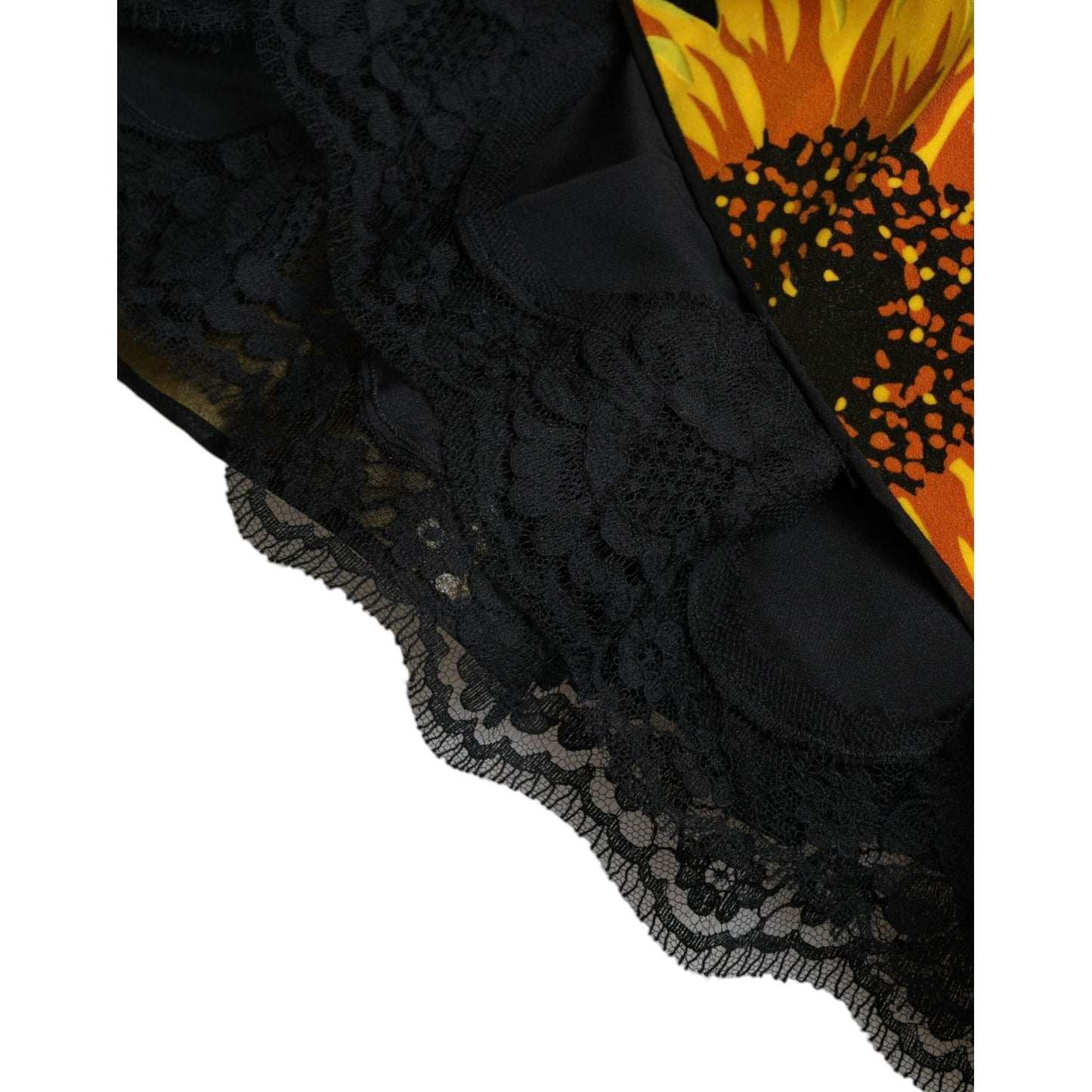 Dolce & Gabbana Summery Sunflower A-Line Midi Dress Dolce & Gabbana Black