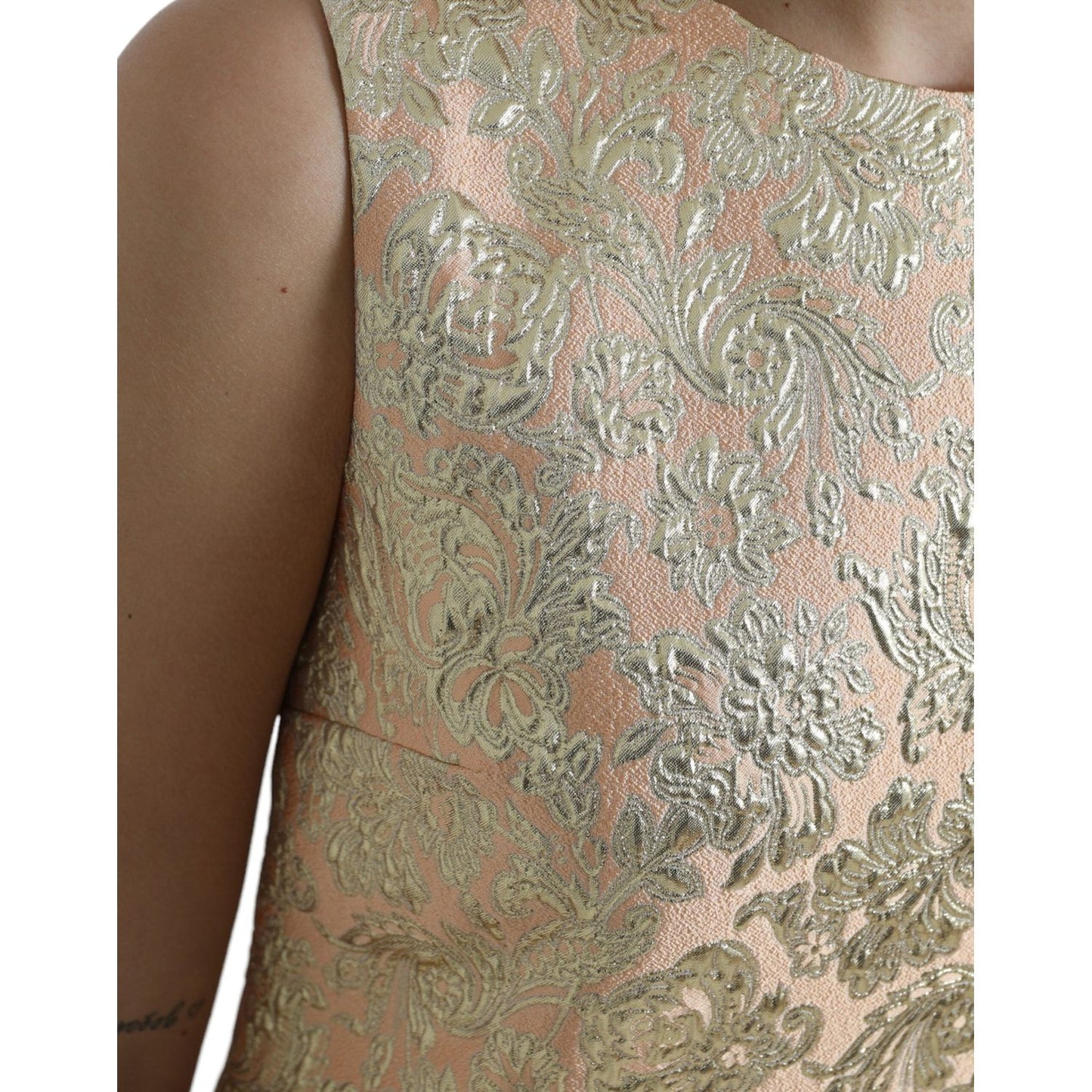 Dolce & Gabbana Elegant Mini Lurex Jacquard Dress Dolce & Gabbana Slate Gray