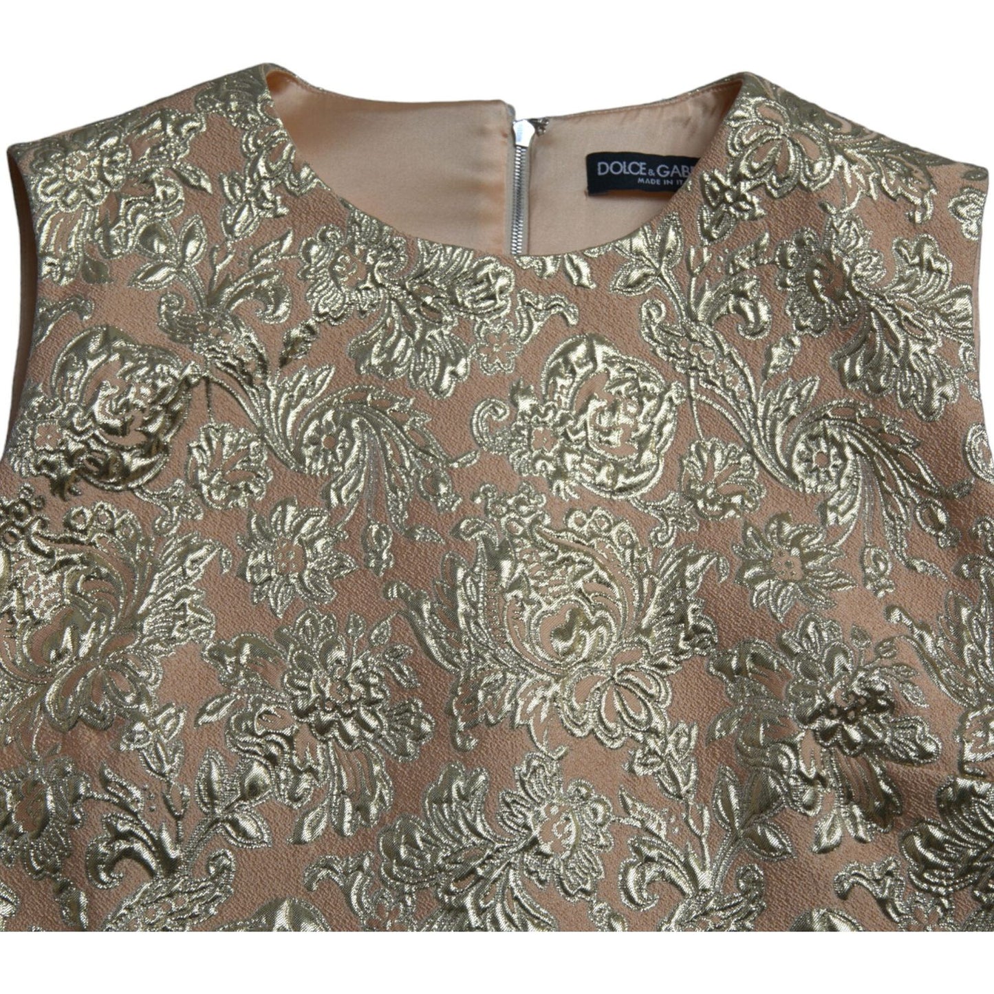 Dolce & Gabbana Elegant Mini Lurex Jacquard Dress Dolce & Gabbana Dim Gray