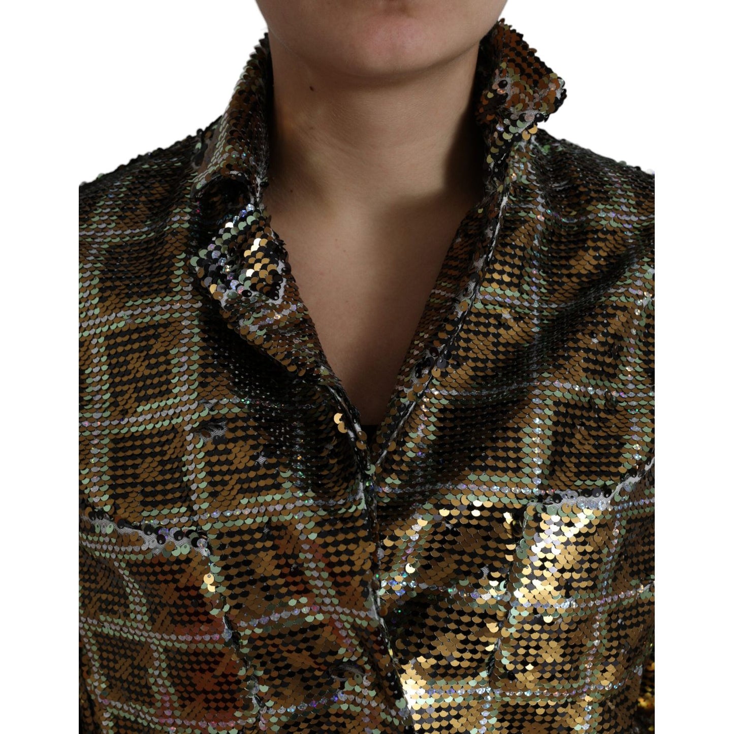Dolce & Gabbana Multicolor Sequined Cropped Jacket Dolce & Gabbana Dark Slate Gray