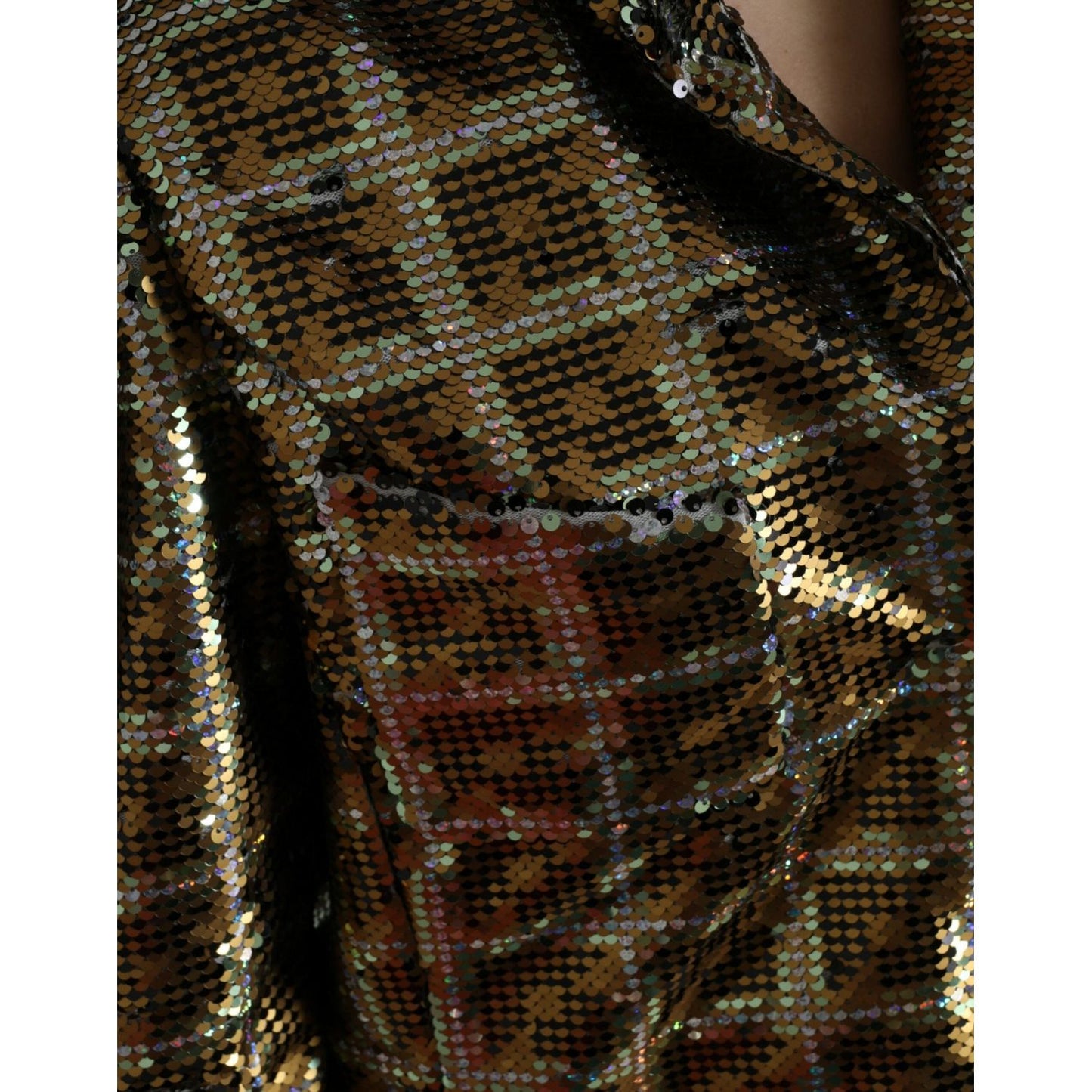 Dolce & Gabbana Multicolor Sequined Cropped Jacket Dolce & Gabbana Black