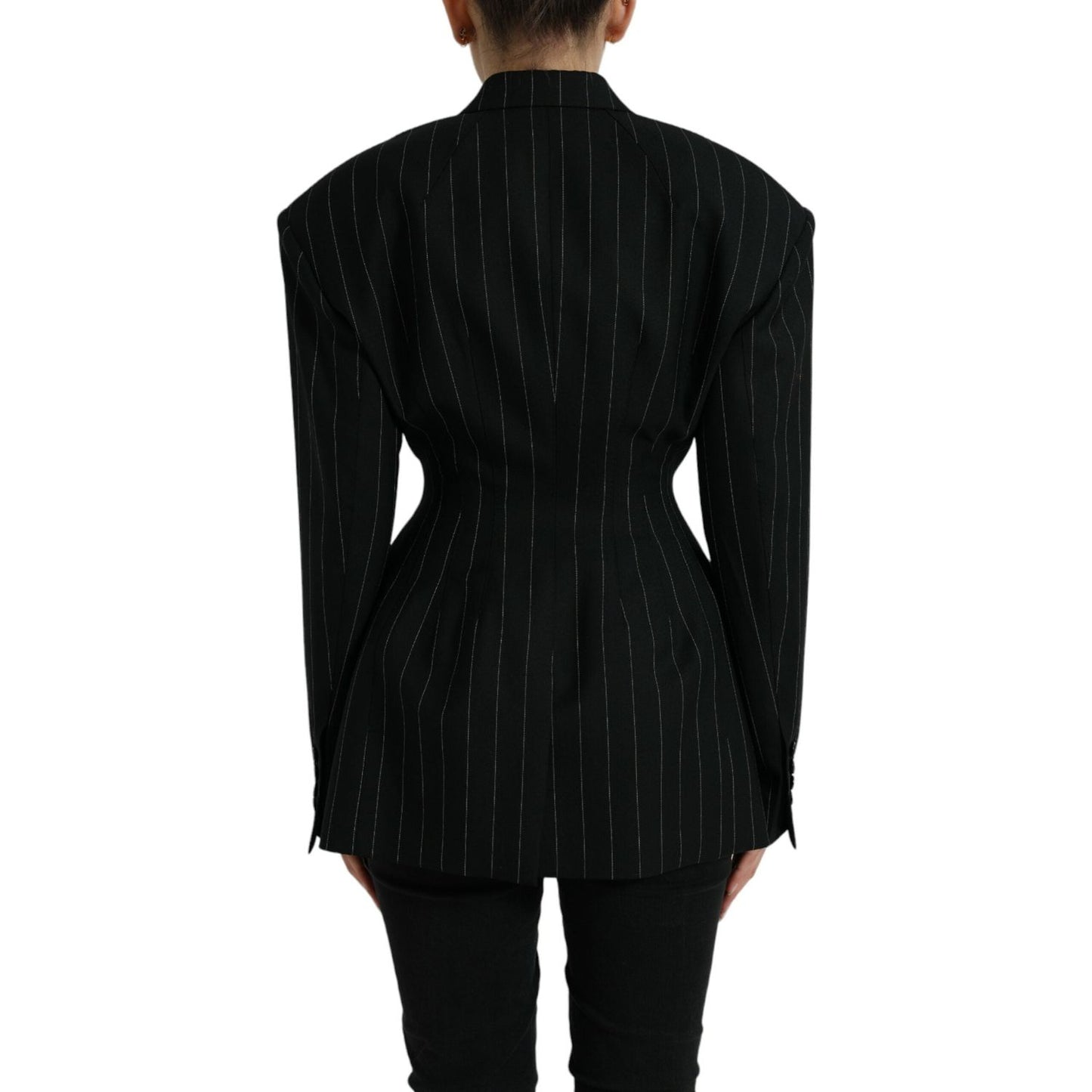Dolce & Gabbana Elegant Striped Virgin Wool Blazer Dolce & Gabbana Black