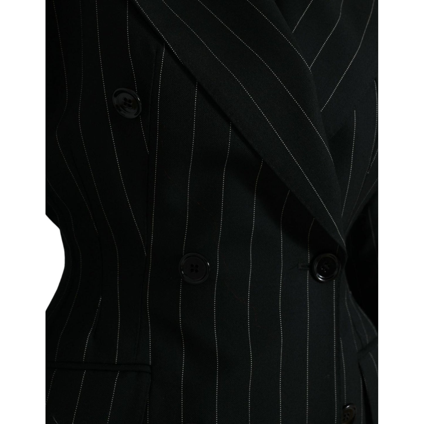 Dolce & Gabbana Elegant Striped Virgin Wool Blazer Dolce & Gabbana Black