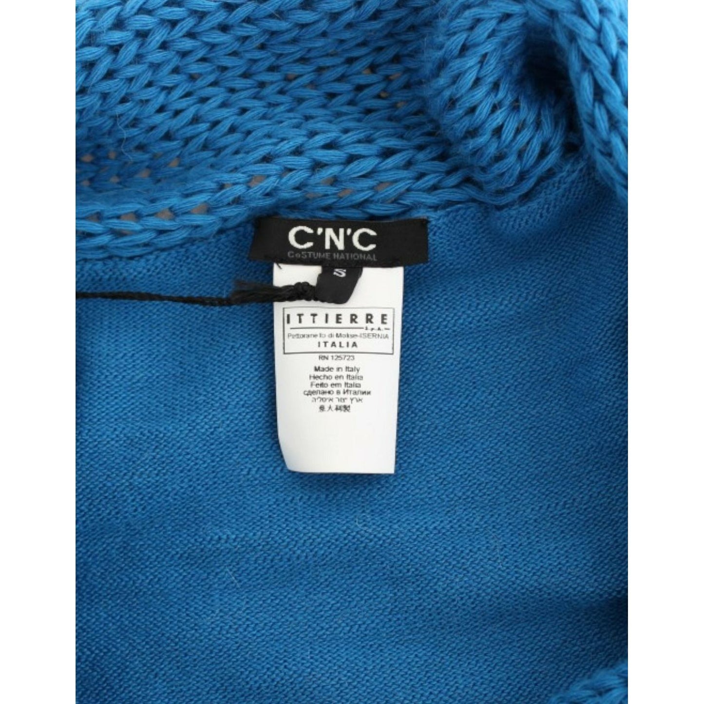 Costume National Cozy Scoop Neck Blue Knit Sweater Costume National Dark Slate Blue