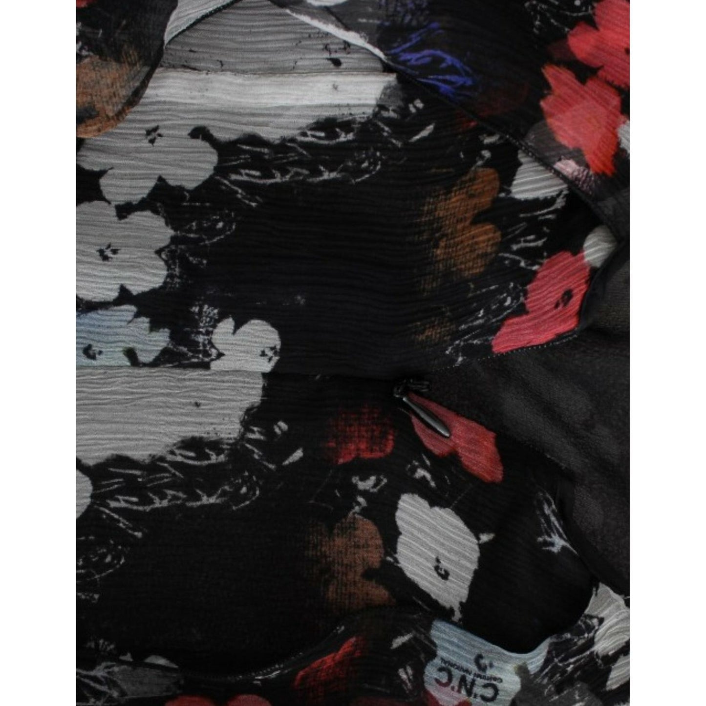 Costume National Multicolor Silk Floral Mini Dress Costume National Black
