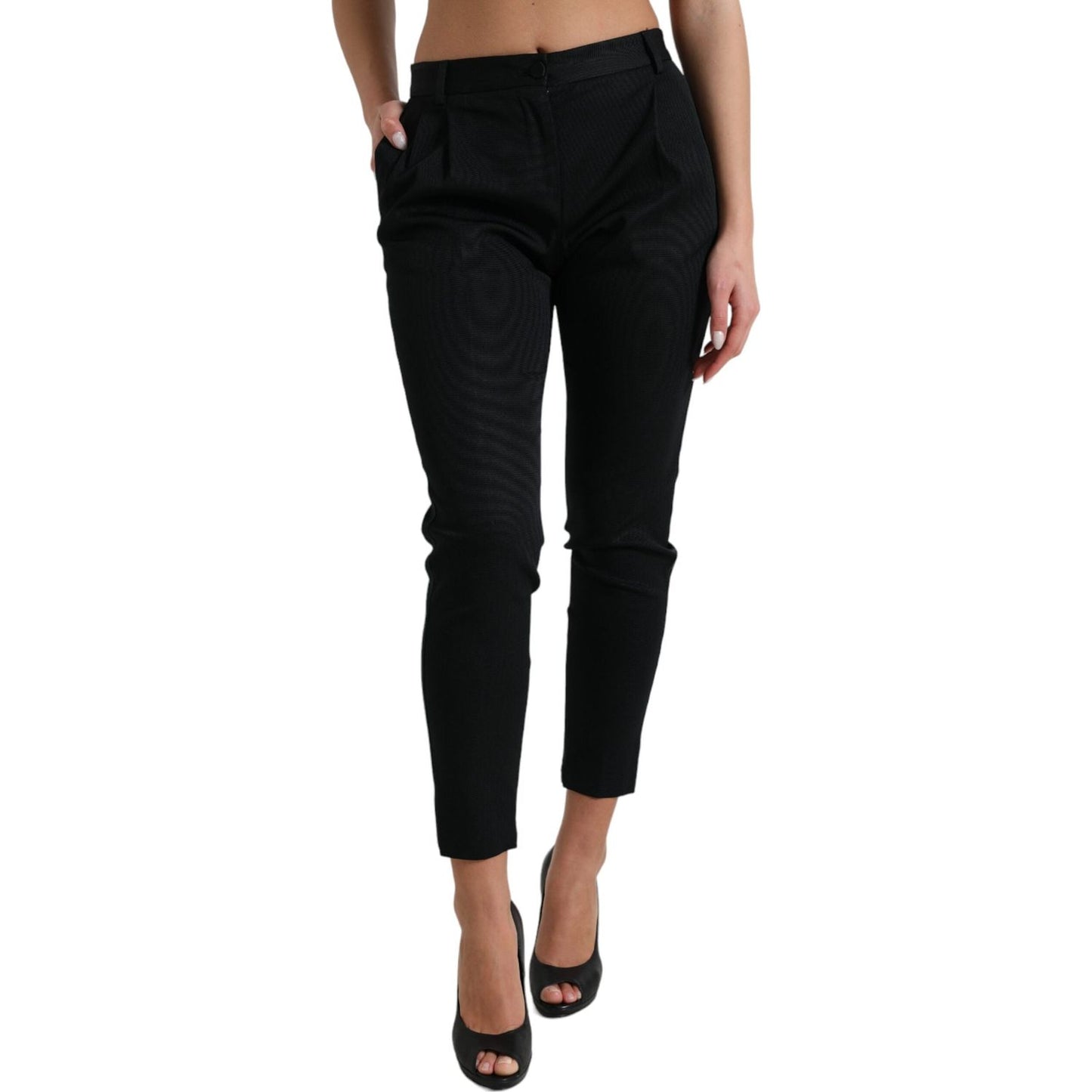 Dolce & Gabbana Chic High Waist Skinny Cropped Pants Dolce & Gabbana Rosy Brown
