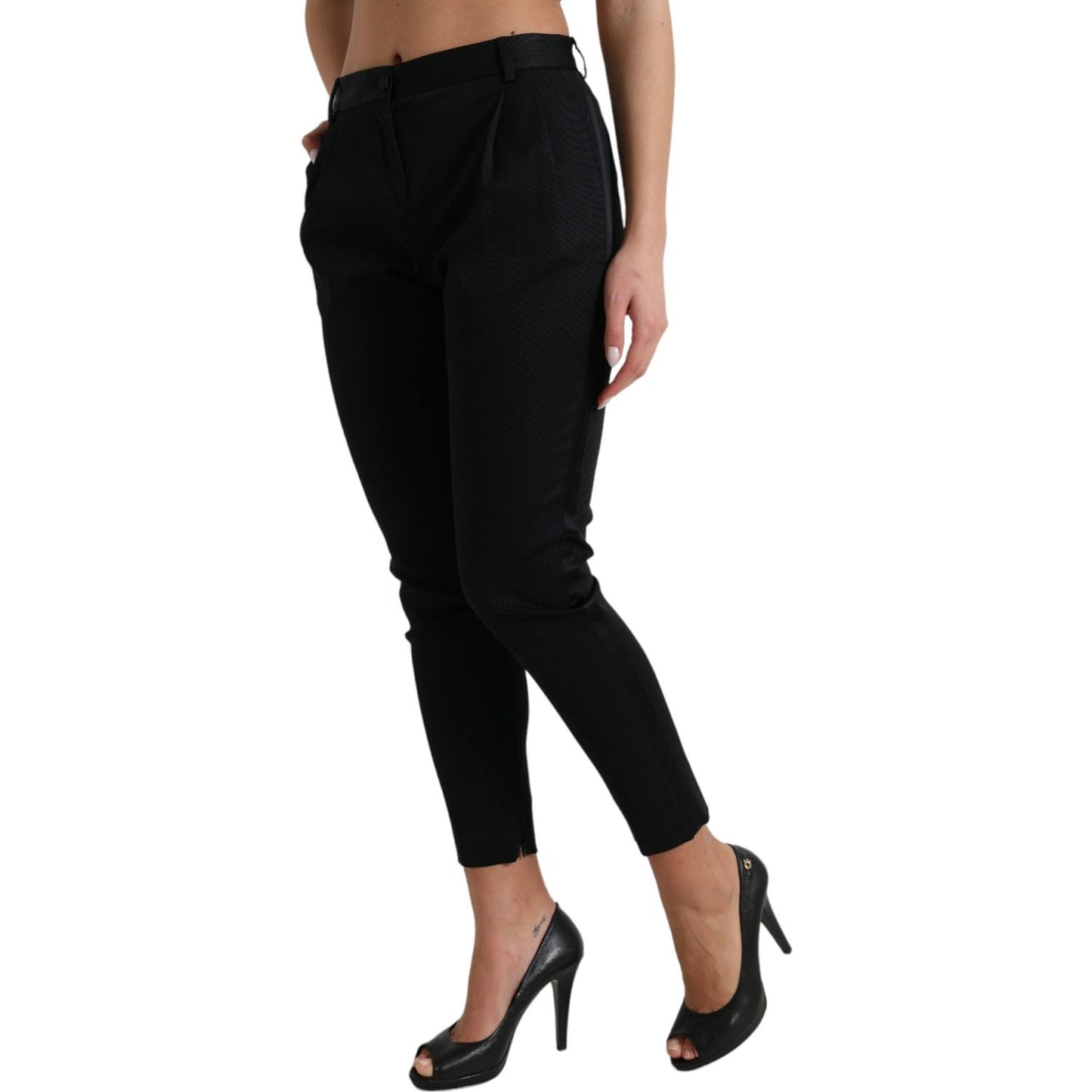 Dolce & Gabbana Chic High Waist Skinny Cropped Pants Dolce & Gabbana Rosy Brown