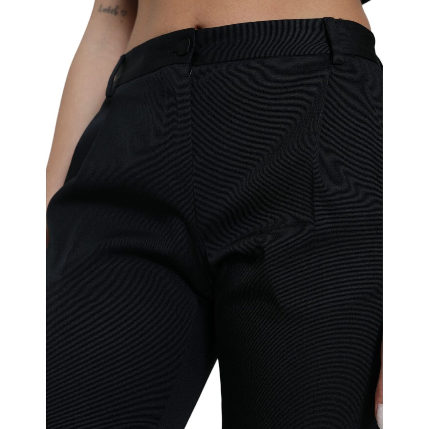 Dolce & Gabbana Chic High Waist Skinny Cropped Pants Dolce & Gabbana Black