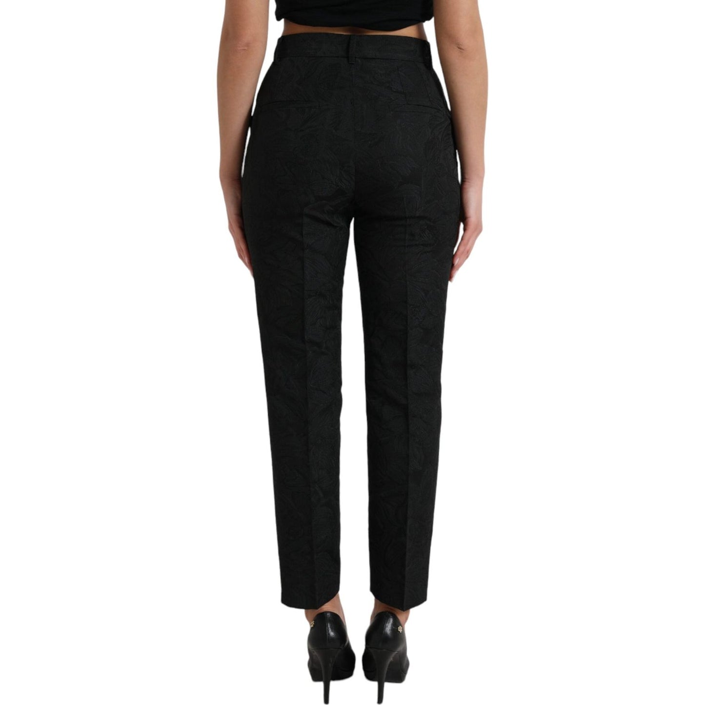 Dolce & Gabbana High Waist Tapered Elegance Pants Dolce & Gabbana Black