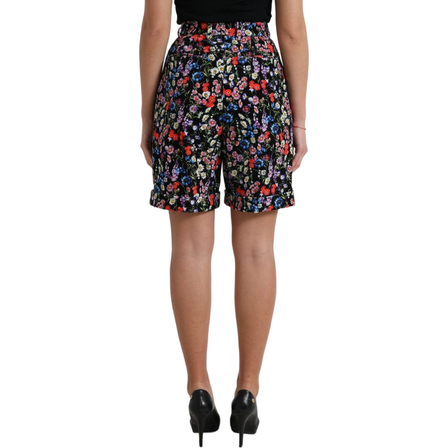 Dolce & Gabbana Chic Floral High Waist Hot Pants Shorts Dolce & Gabbana Dim Gray