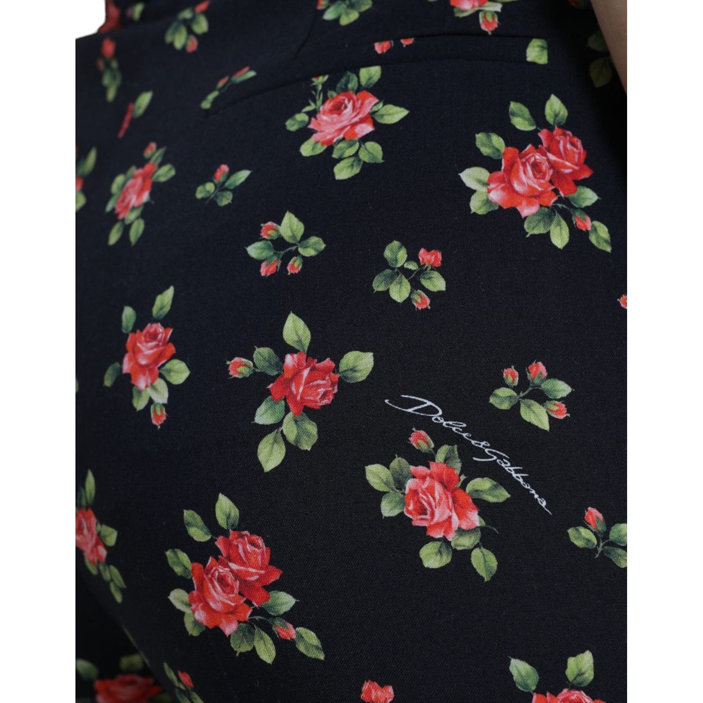 Dolce & Gabbana Elegant High-Waist Floral Tapered Pants Dolce & Gabbana Black