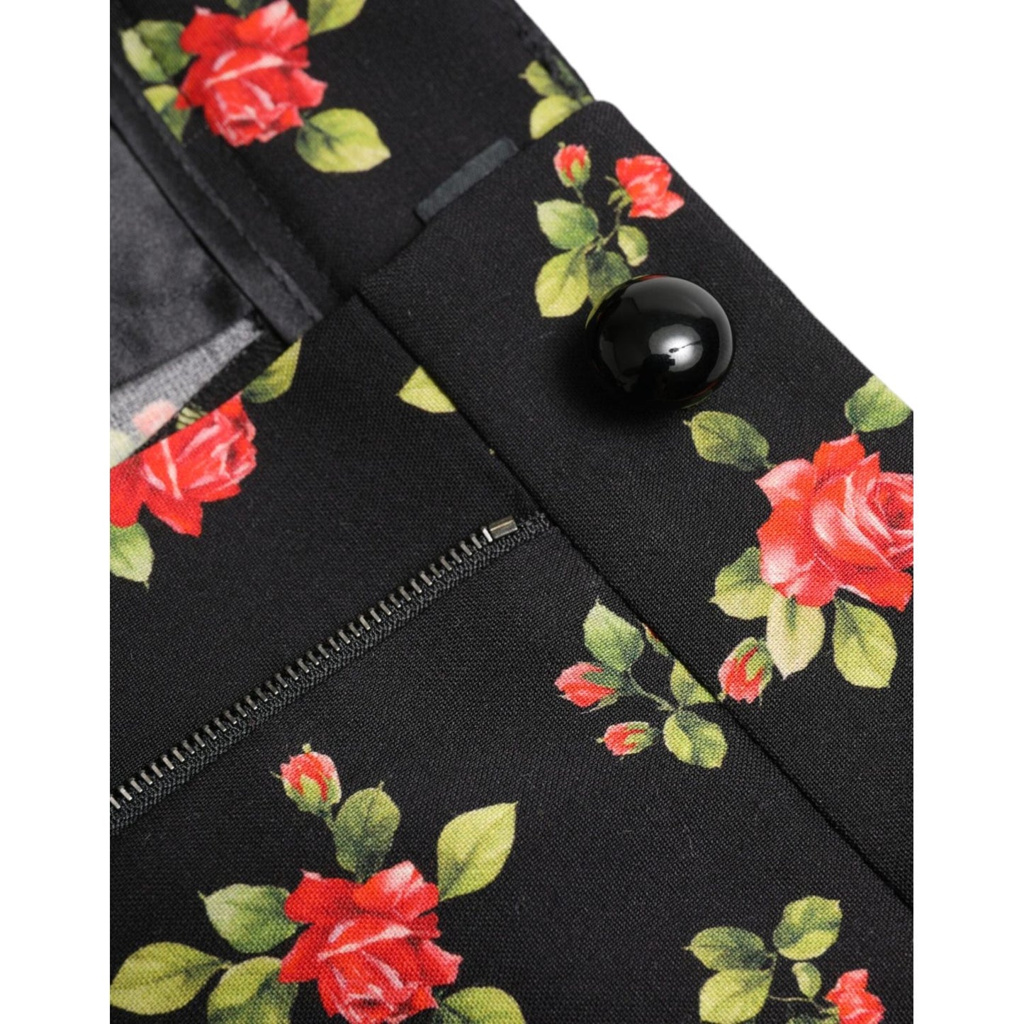 Dolce & Gabbana Elegant High-Waist Floral Tapered Pants Dolce & Gabbana Dark Slate Gray