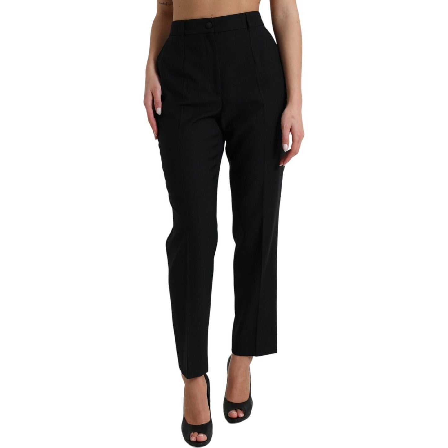 Dolce & Gabbana Elegant High Waist Wool Pants Dolce & Gabbana Rosy Brown