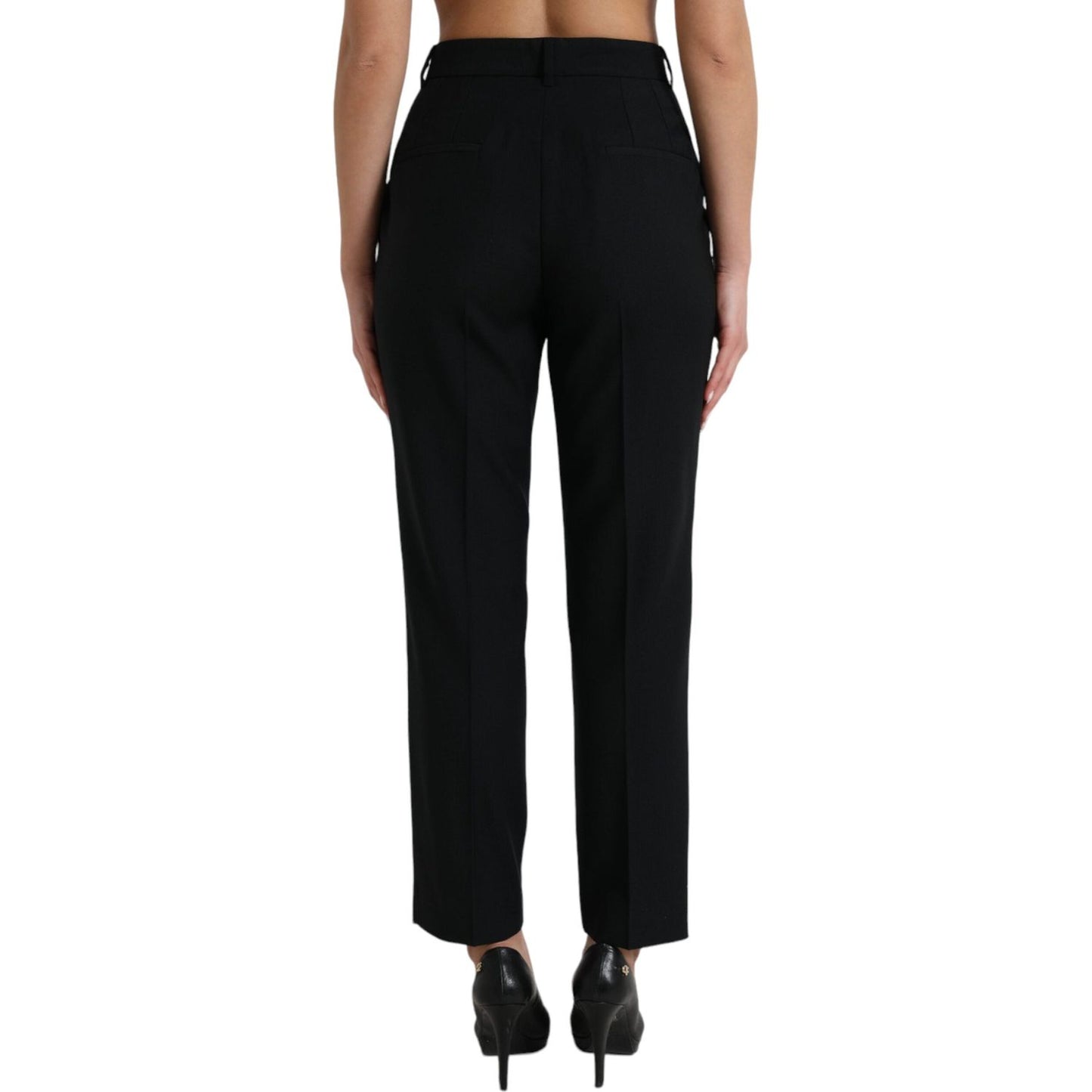 Dolce & Gabbana Elegant High Waist Wool Pants Dolce & Gabbana Black