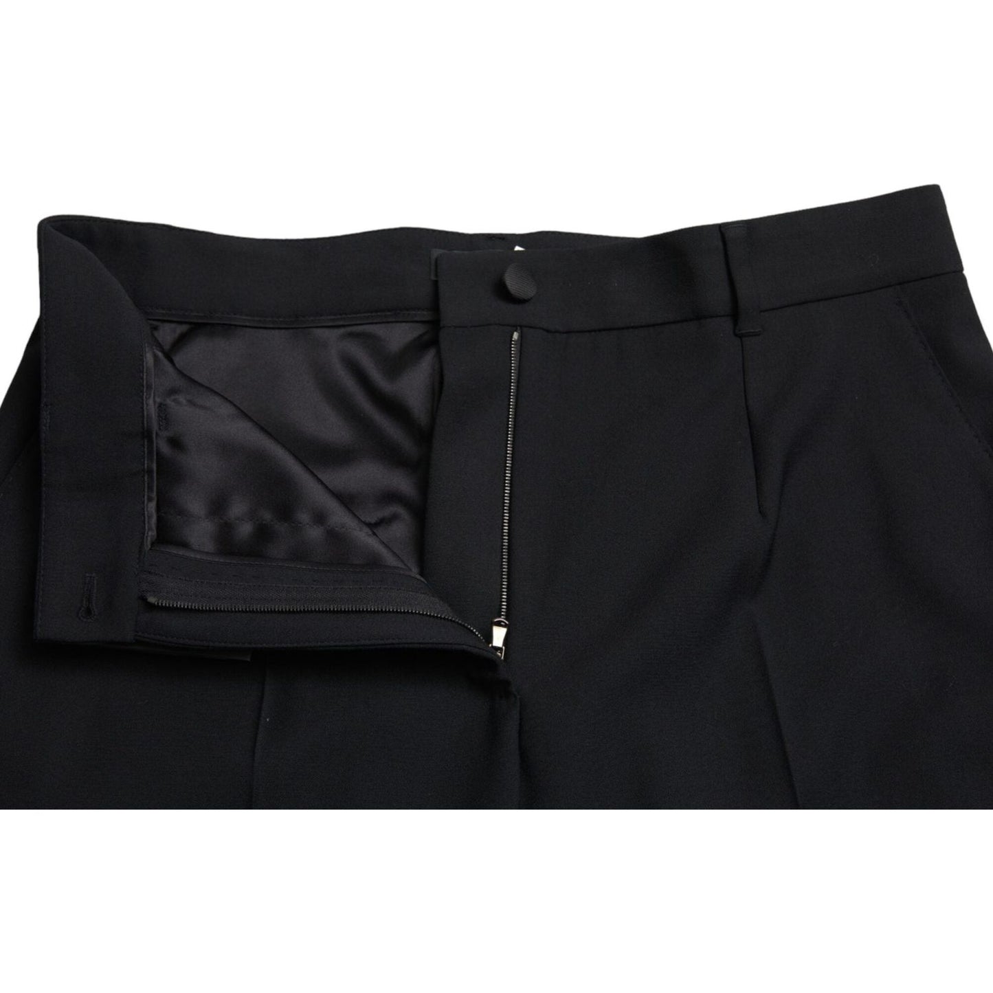 Dolce & Gabbana Elegant High Waist Wool Pants Dolce & Gabbana Black