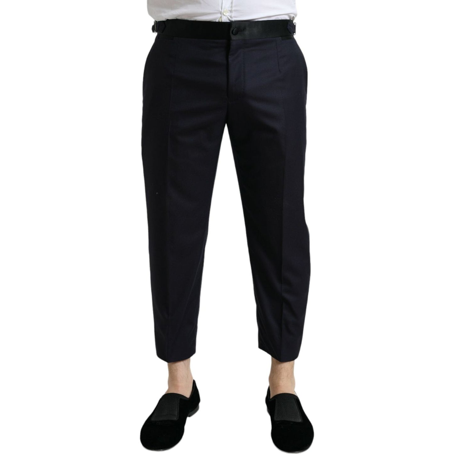 Dolce & Gabbana Elegant Wool-Silk Blend Cropped Dress Pants Dolce & Gabbana Black