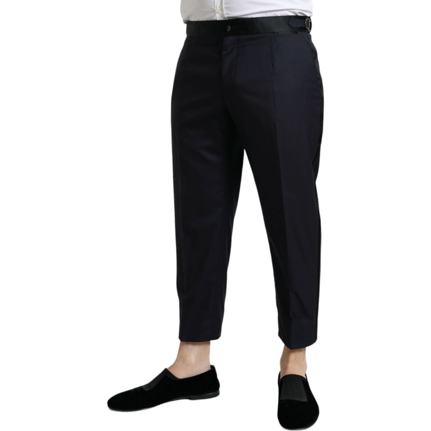 Dolce & Gabbana Elegant Wool-Silk Blend Cropped Dress Pants Dolce & Gabbana Black