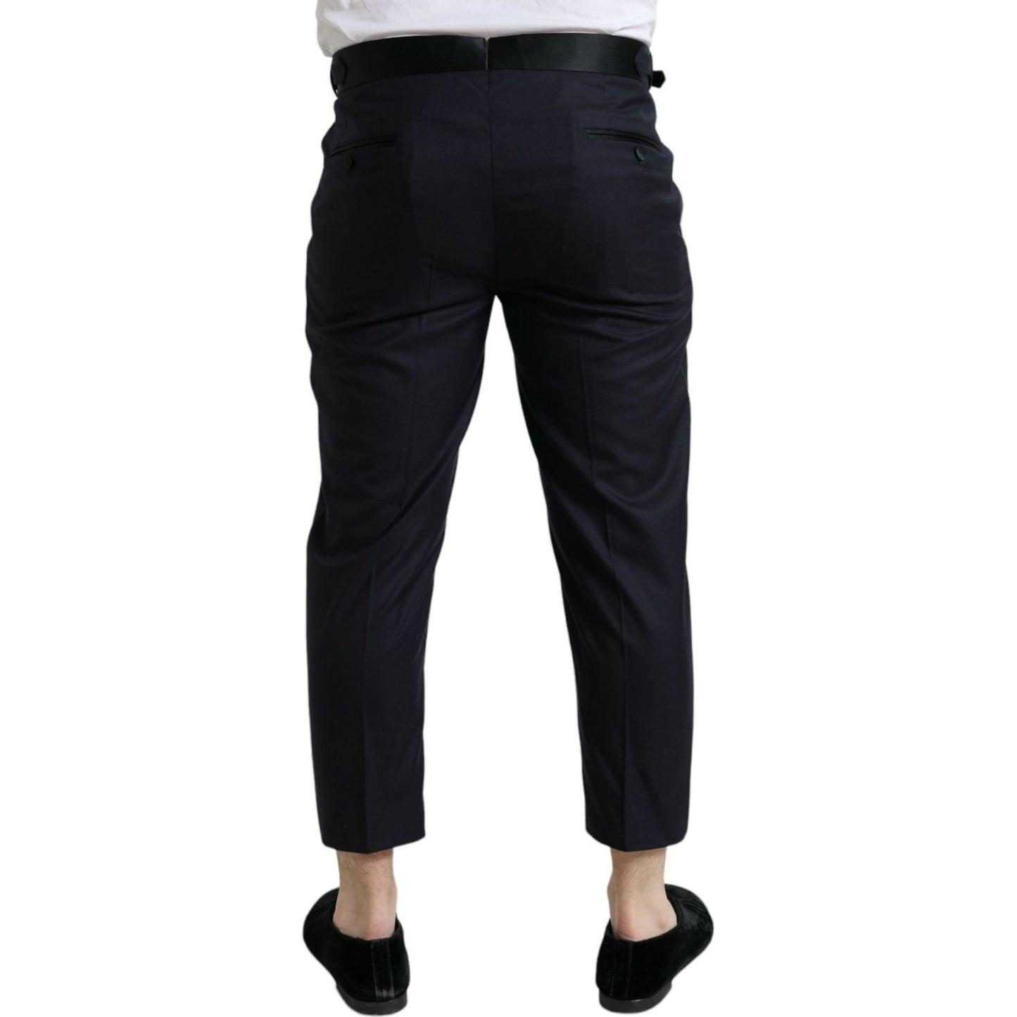 Dolce & Gabbana Elegant Wool-Silk Blend Cropped Dress Pants Dolce & Gabbana Black